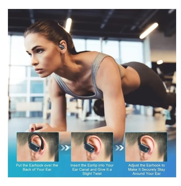 BX17 Wireless Headphones, Bluetooth 5.3 Earphones with Earhook, Mic, Waterproof