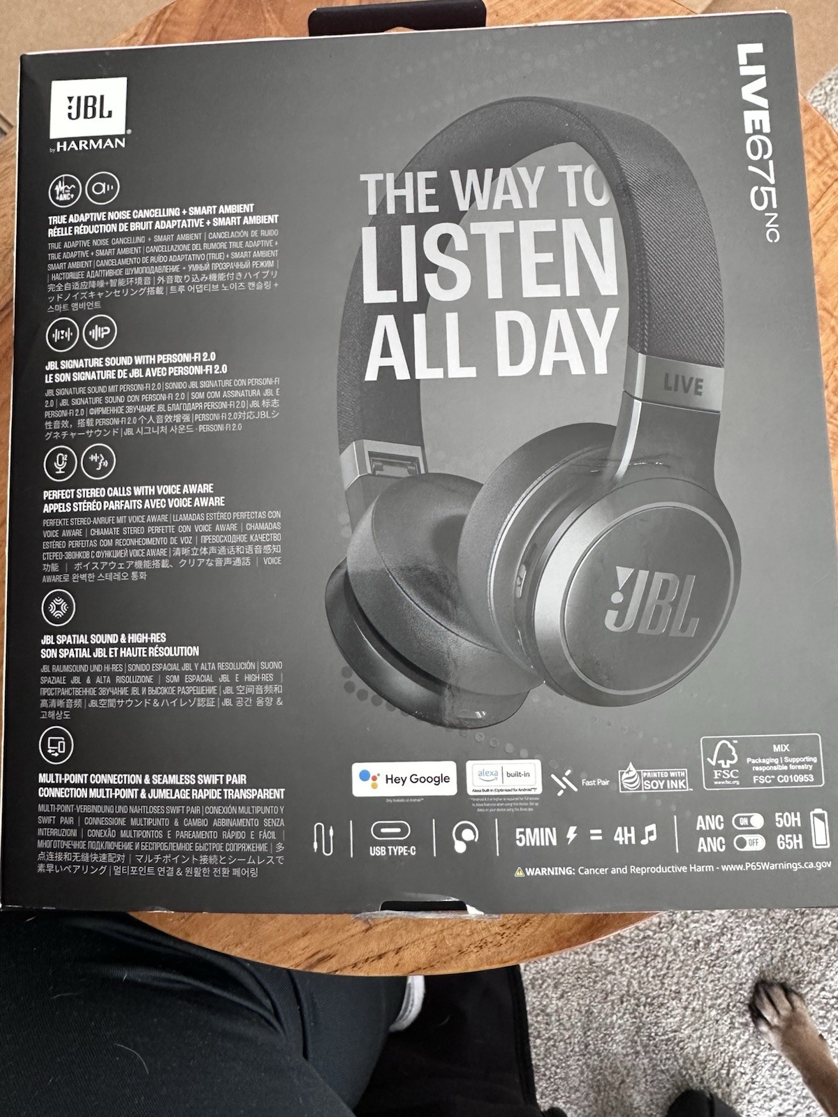JBL Live 675NC Wireless On-Ear Headphones with Adaptive Noise Cancelling
