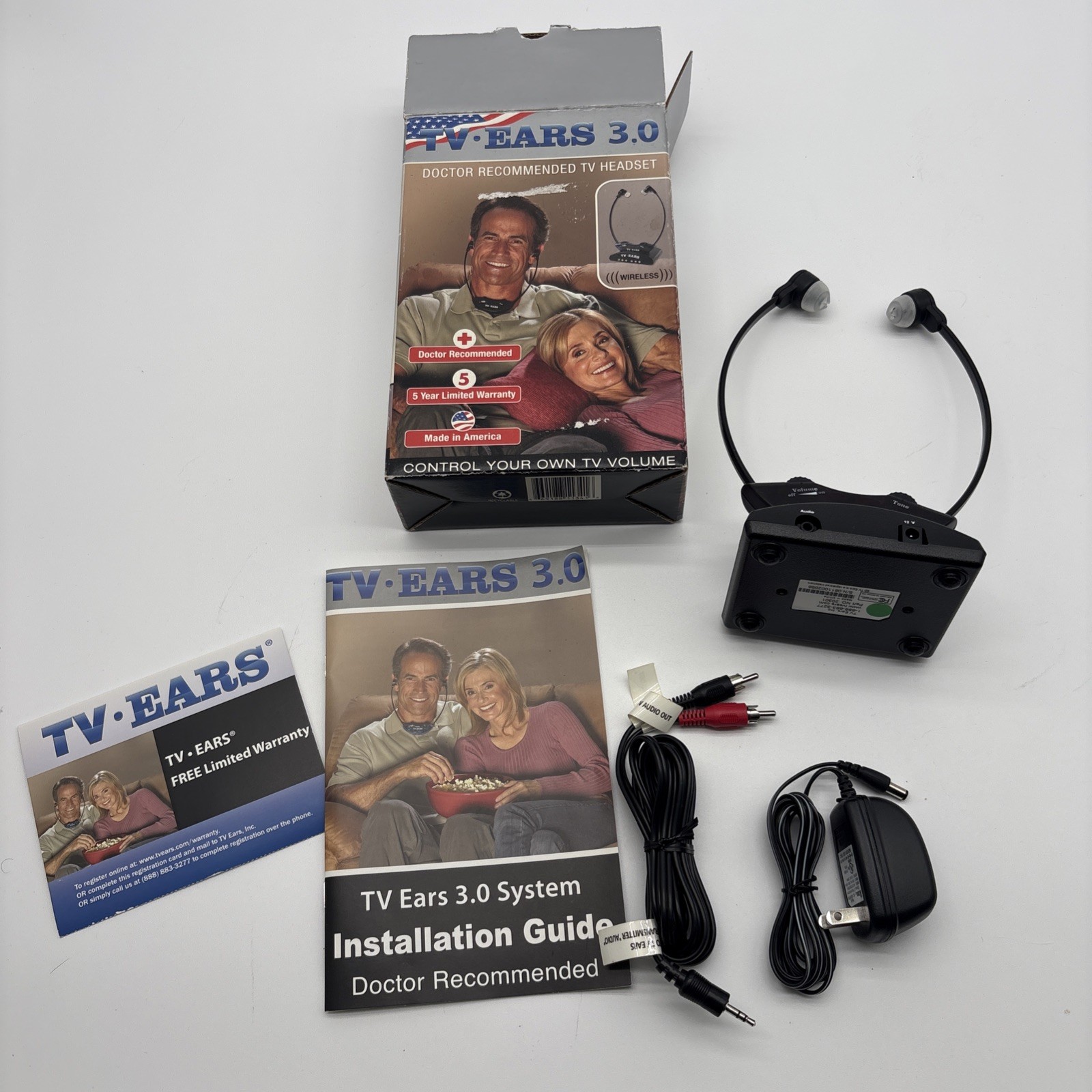TV Ears 3.0 Wireless TV Headset System Analog Hearing Assistive Device Complete