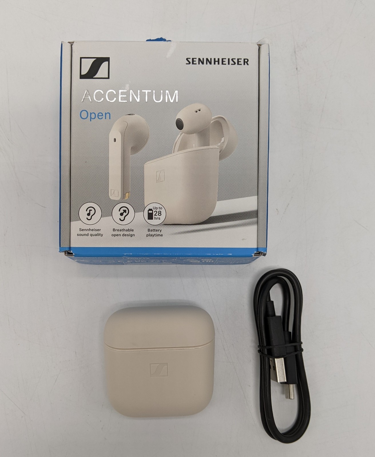 Sennheiser ACCENTUM Open Wireless Earbuds – Cream