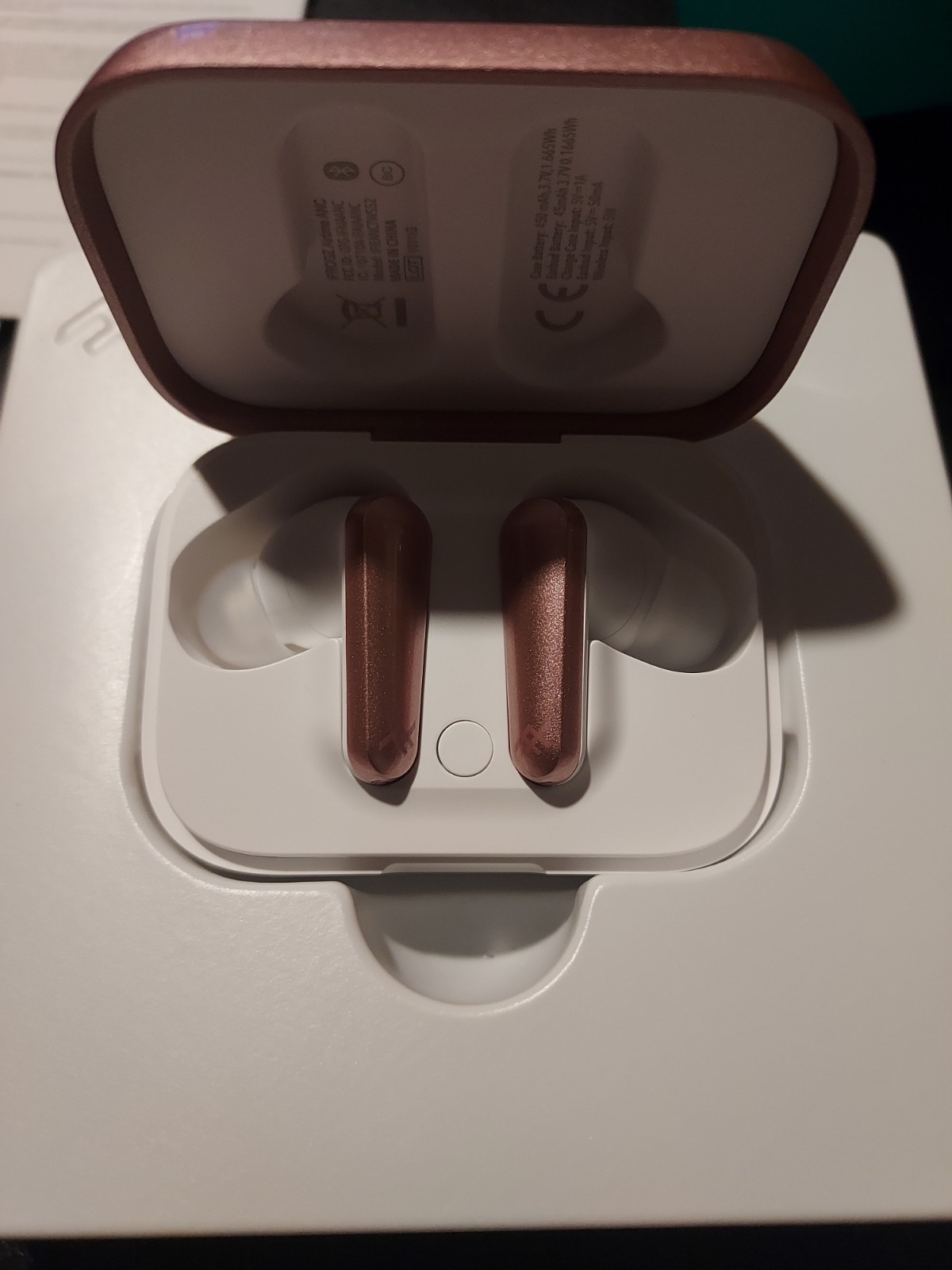 Airtime Wireless EarBuds With Noise Cancellation Rose Gold 25 Hr Battery Life