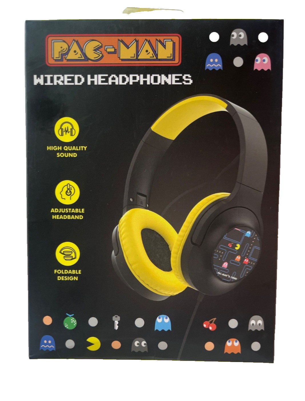 pac man wired headphones New in box Yellow Black Tablets Laptops