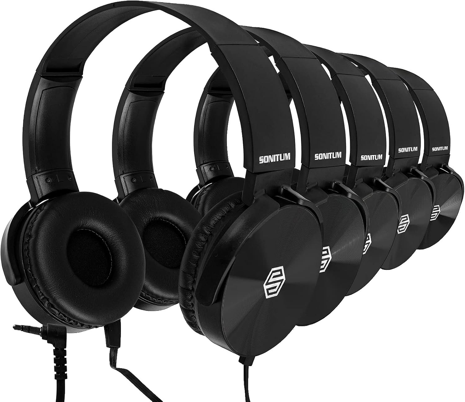 Classroom Headphones-Bulk 10-Pack, Student on Ear Color Varieties- Comfy Swivel