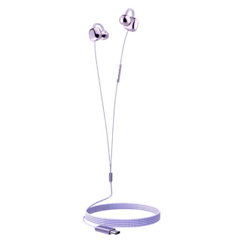 3.5mm/Type C Cord Clip on Earphone Earbud Corded Headset with Ear Hook for Phone