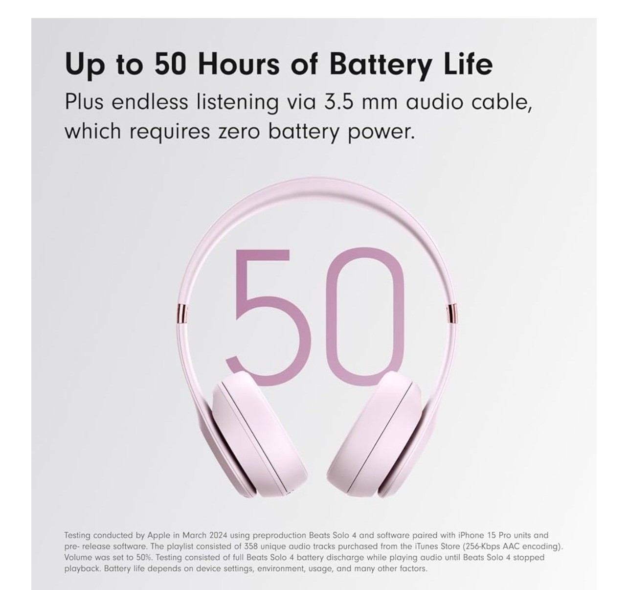 Beats Solo 4 – Wireless Bluetooth On-Ear Headphones 50 Hours of Battery – Pink
