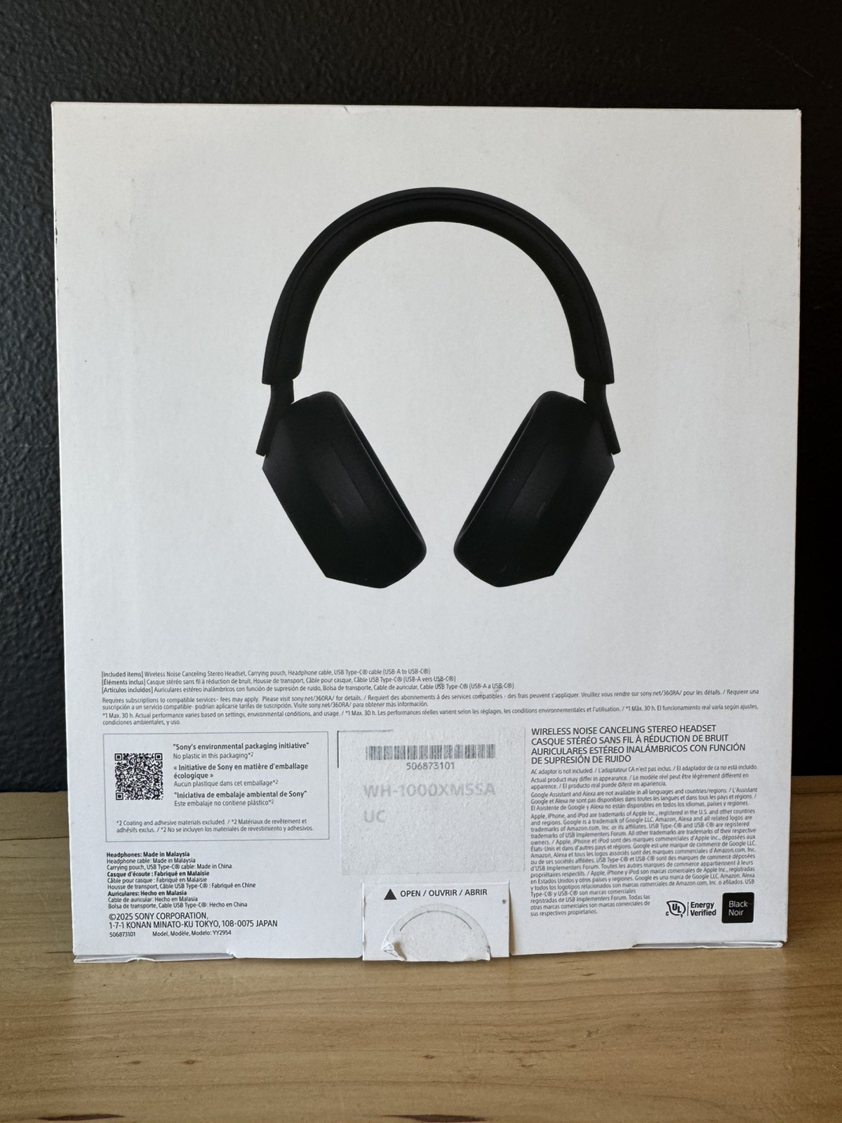Sony WH1000XM5/SA Wireless Noise Canceling Over Ear Headphones Black / OPEN BOX