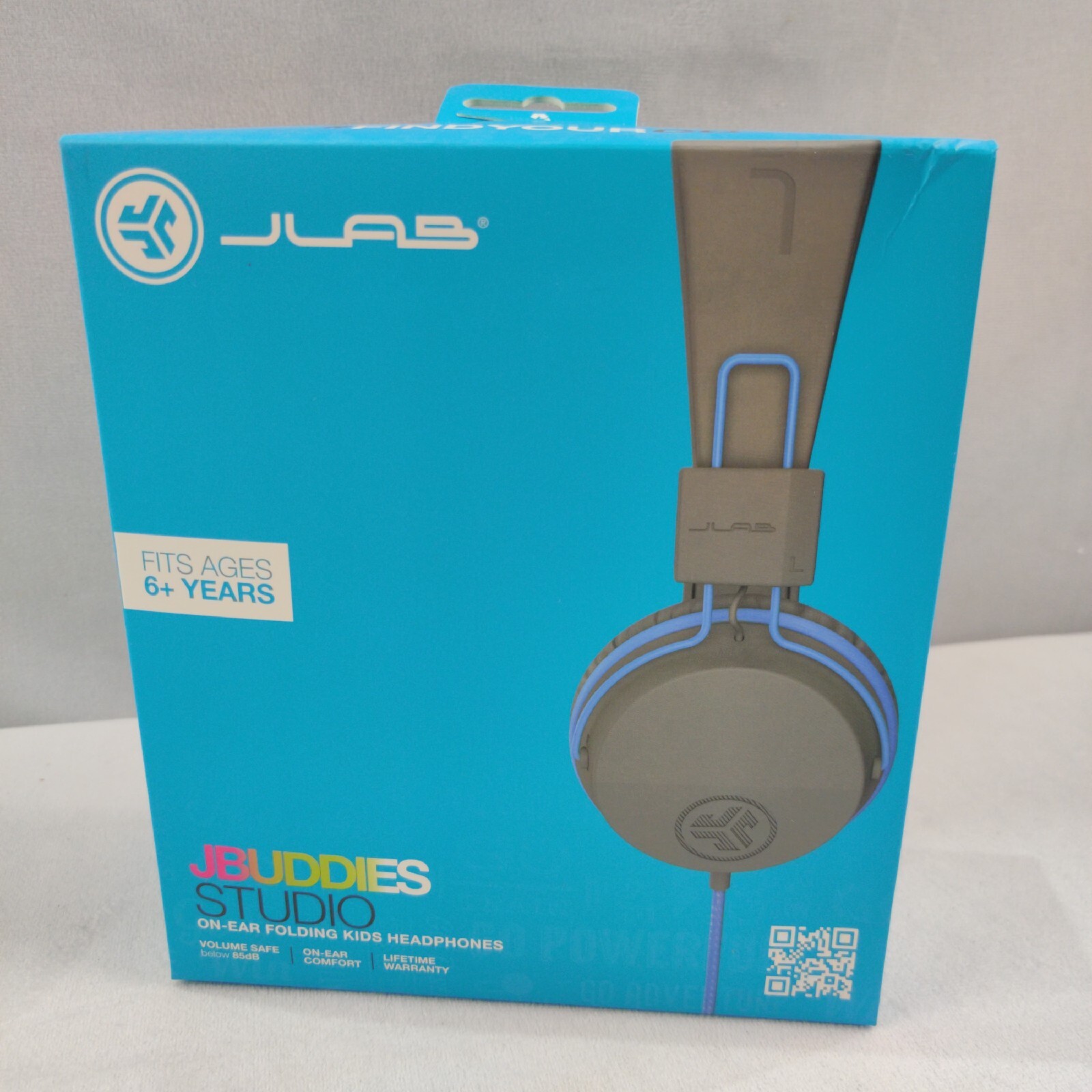 JLab – JBuddies Studio Wired Over-the-Ear Headphones – Gray/Blue