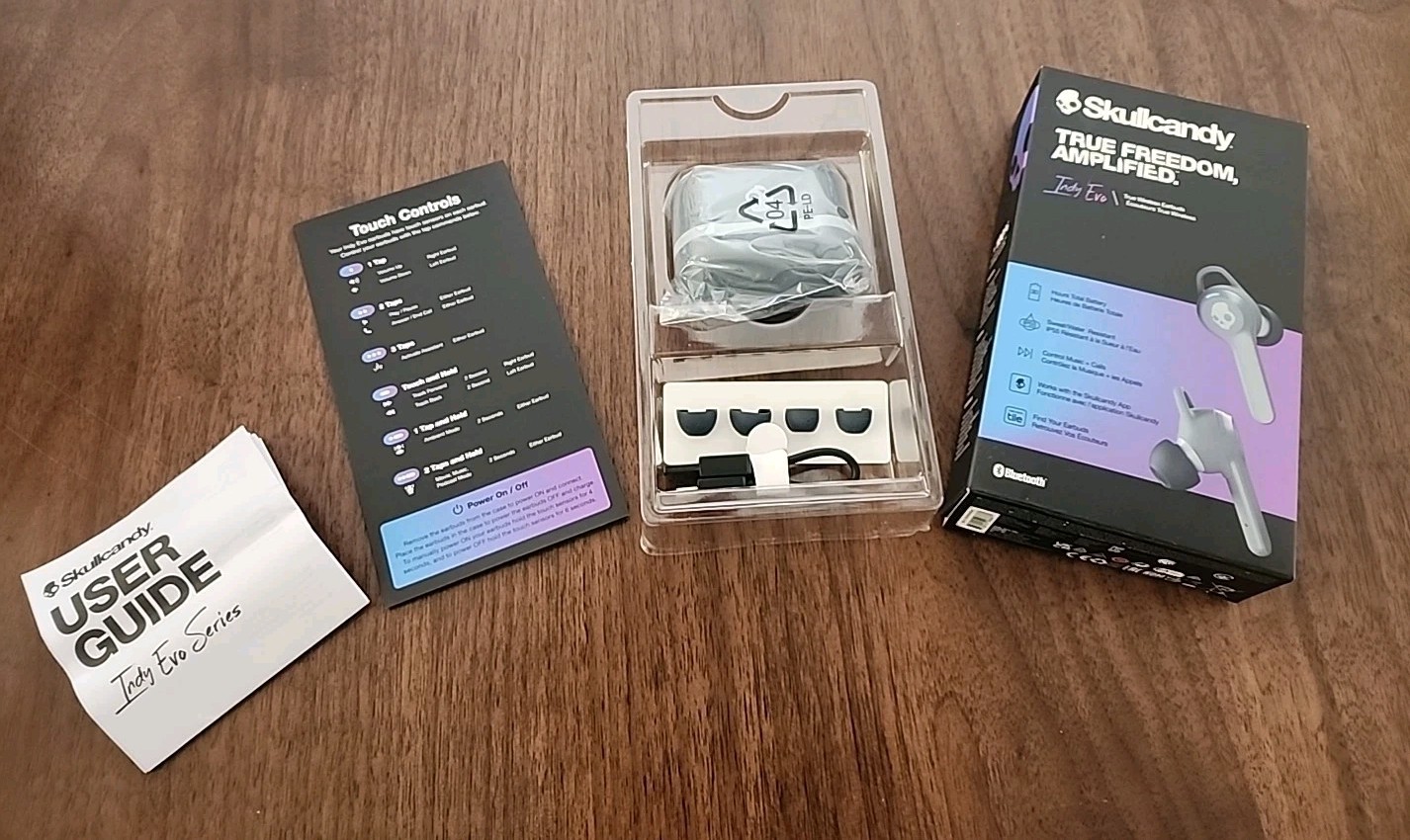 Skullcandy Indy Evo In-Ear Wireless Headphones Earbuds – Gray (S2IVW-N744)