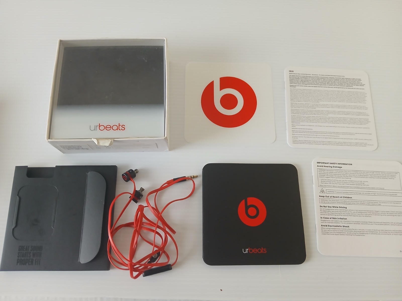 Beats by Dre UrBeats3 Wired Earphones + Beats Sticker Box- FOR PARTS ONLY