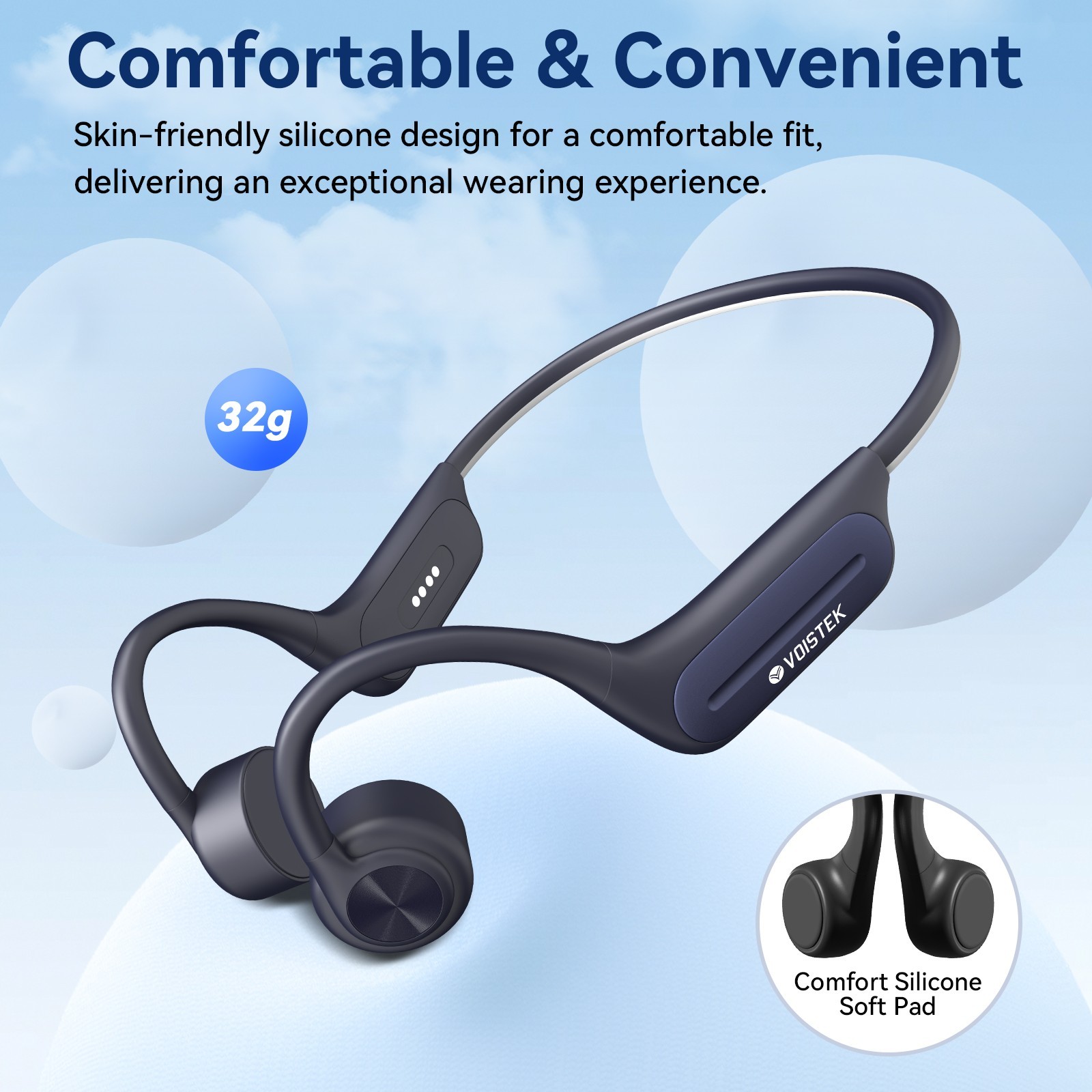 Bluetooth Bone Conduction Headphones IPX8 Swimming Waterproof 32GB MP3