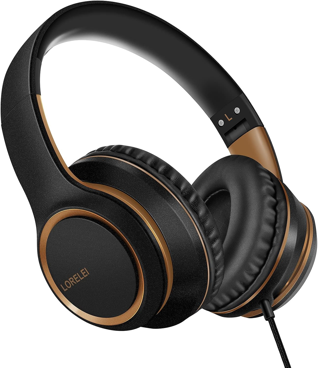 X8 Over-Ear Wired Headphones with Microphone with 1.45M-Tangle-Free Nylon Line&3