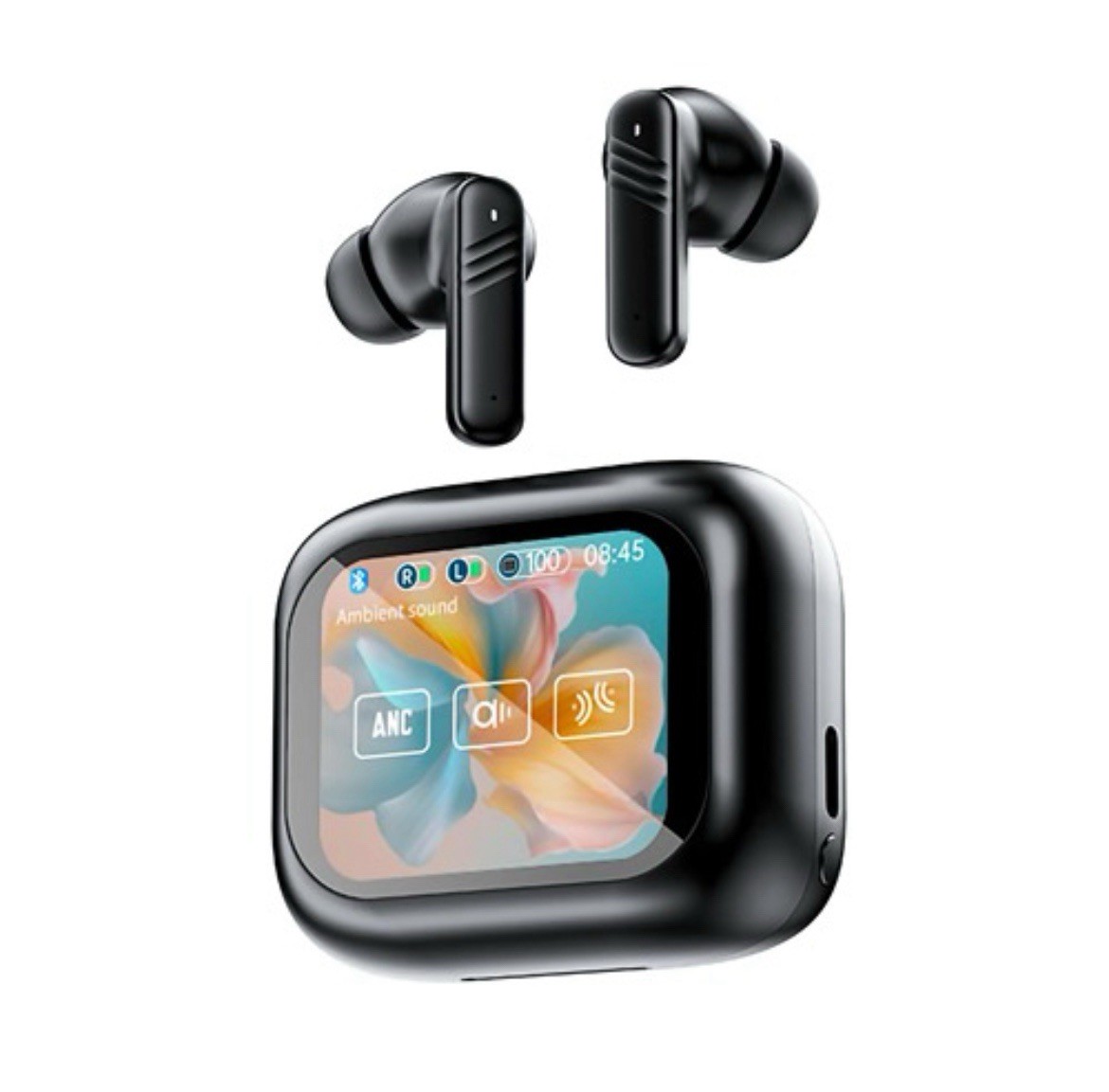 ANC LX-10 Wireless Earbuds Digital Display, Noise Cancelling Black New Sealed