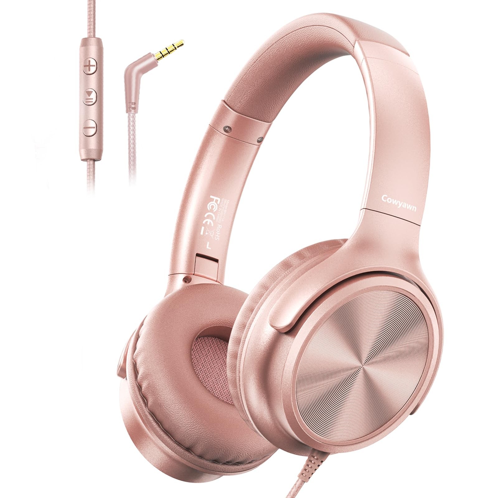Over Ear Headphones Wired, Foldable 3.5mm Wired Headphones with Microphone, V…