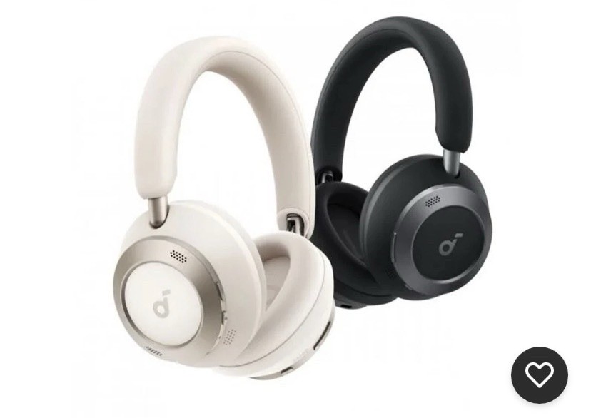 soundcore Space One Wireless Over-Ear Headphones White Black Foldaway Adjustable