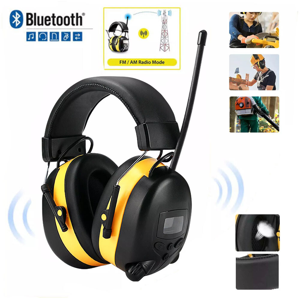Digital Bluetooth FM Radio Headphones Ear Protection Safety Ear Muffs Electronic
