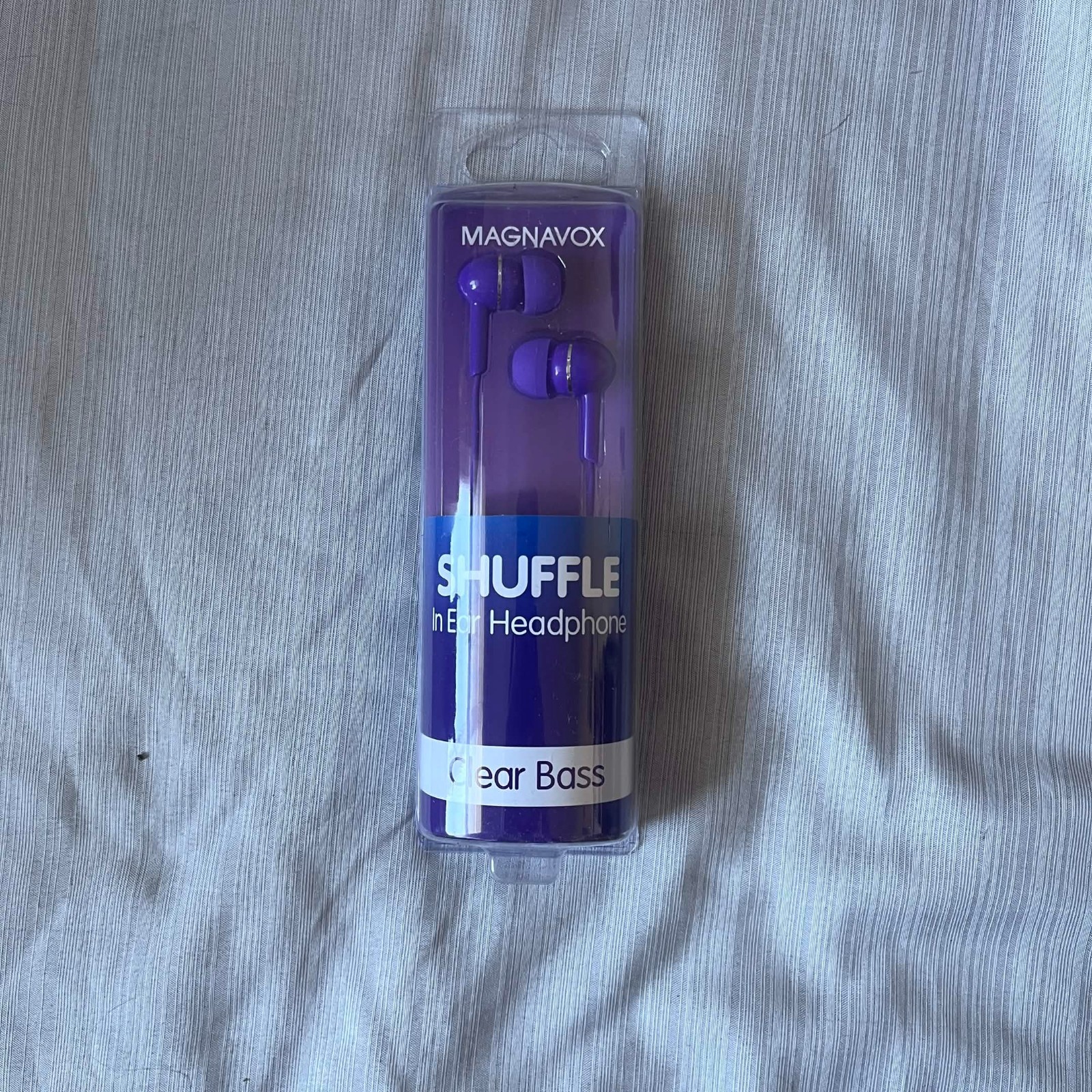 Purple Magnavox Shuffle In Ear Headphones, 8 Pairs – Lot, Clear Bass Earbuds