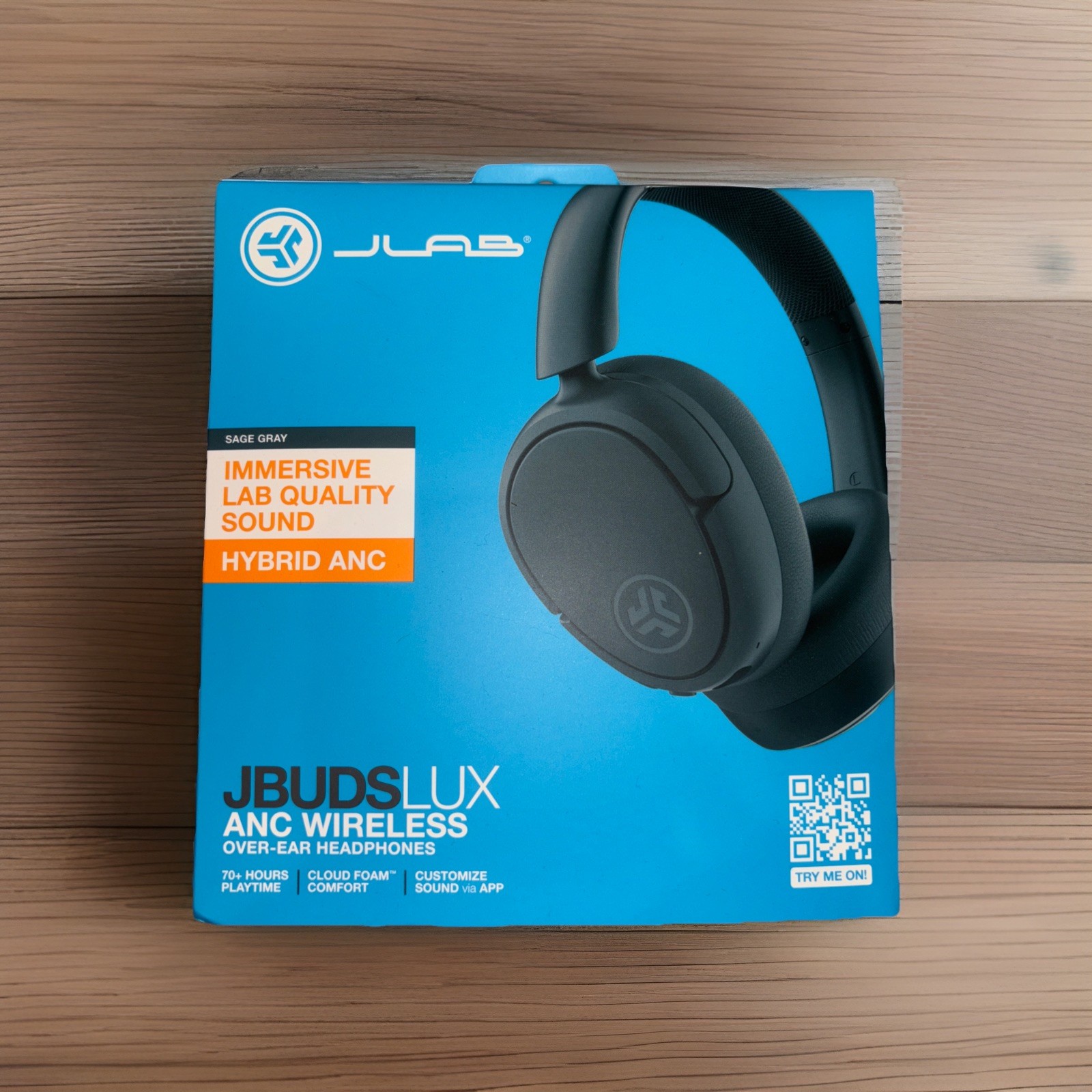 JLab JBuds Lux Sage Gray Noise Canceling Bluetooth Wireless Headphones Graphite