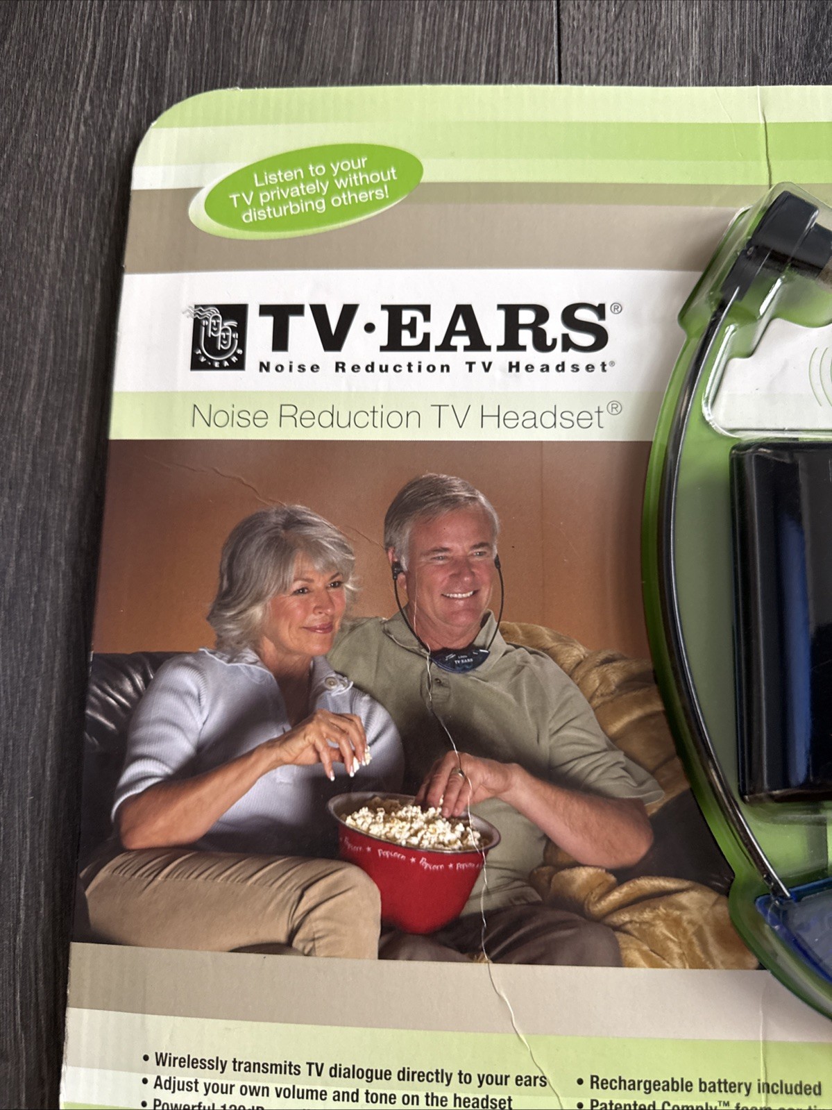 TV Ears Noise Reduction wireless TV Headset ,sealed w 10 replacement ear tip