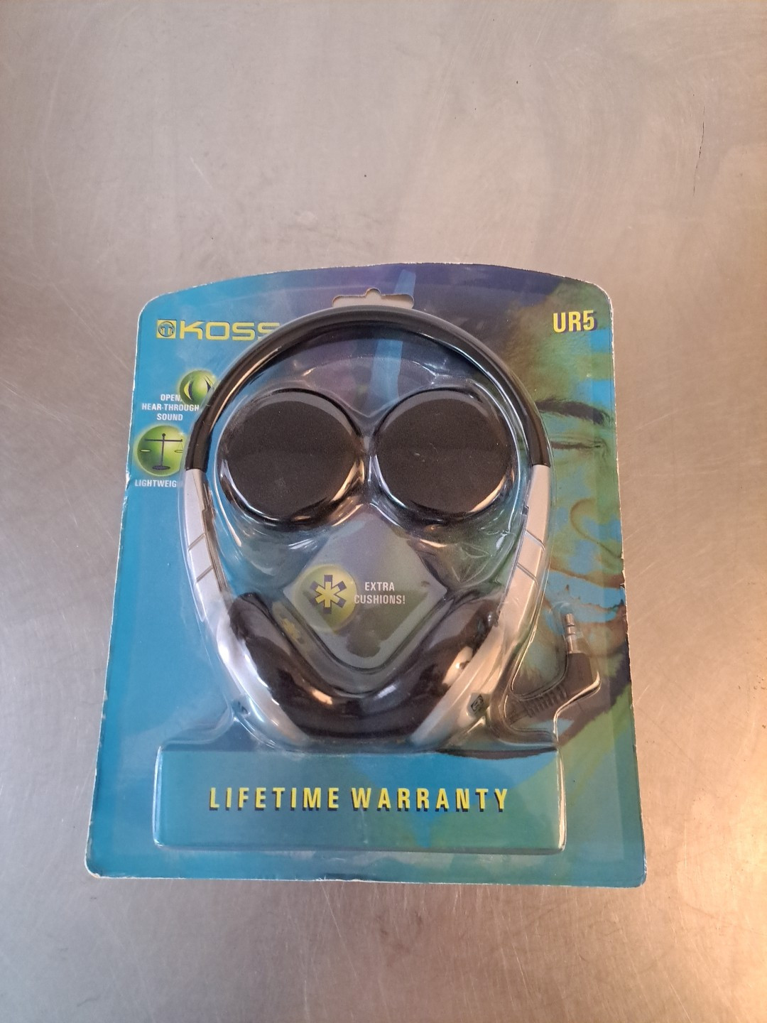 New! Vintage Koss Headphones – UR5 – Factory Sealed – Silver – Extra Cushions