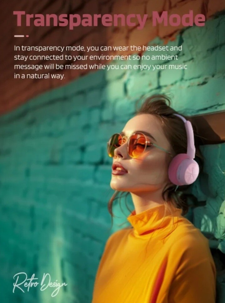 iKF R1 Wireless Retro Headphones | Bluetooth V 5.3 | 60 Hours Playtime | APP…
