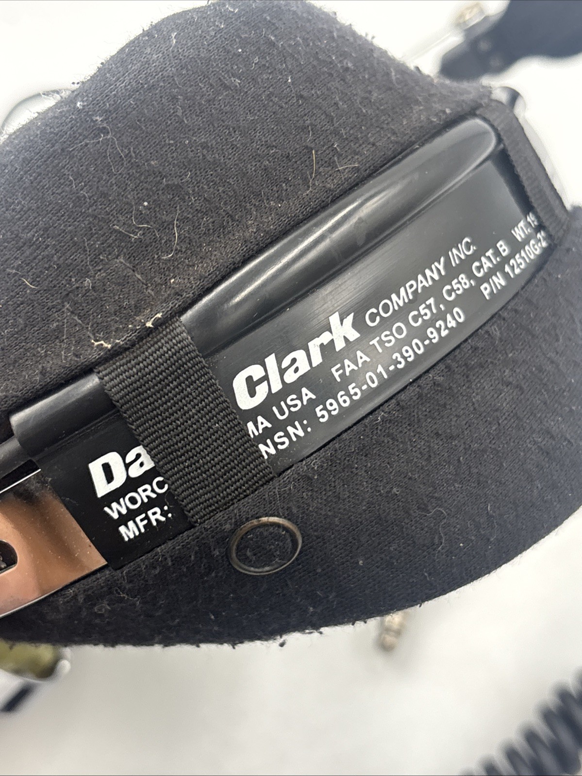 Military David Clark H10-76 Aviation Headset Noise Canceling Mic Coiled Cord