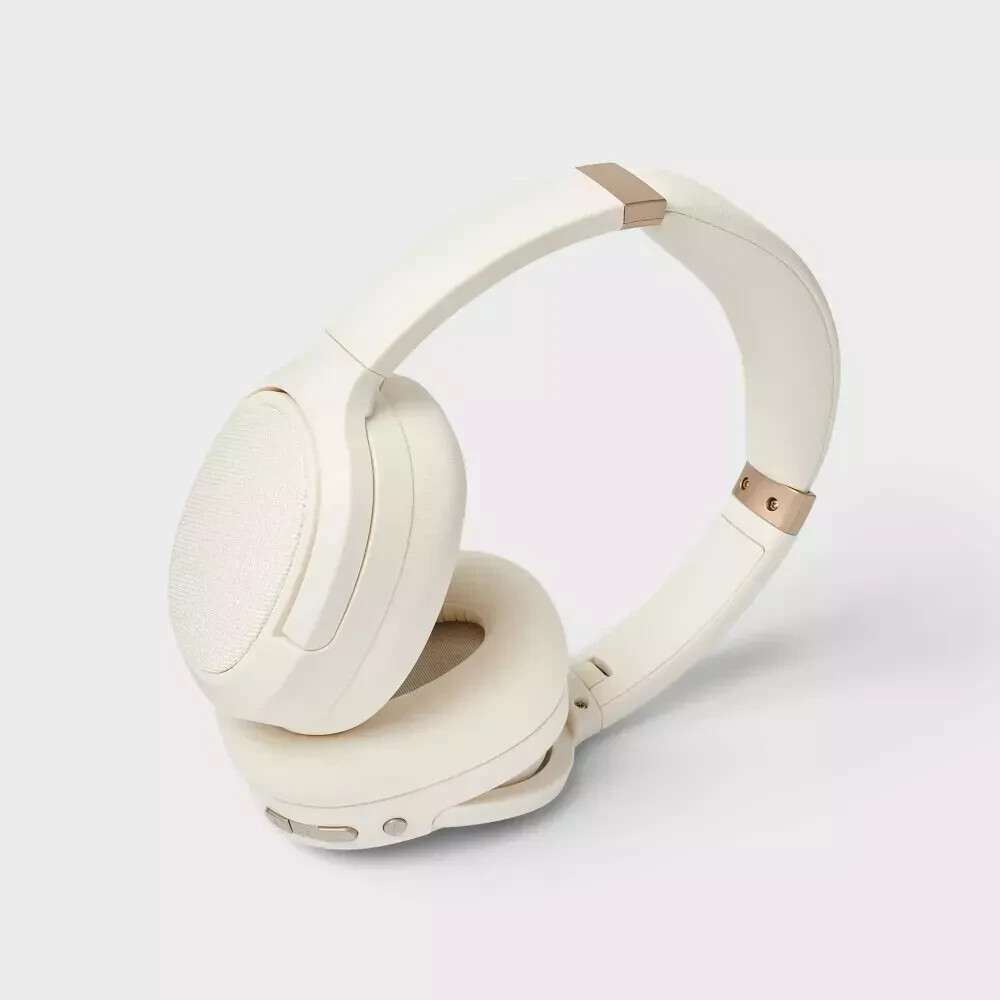 Active Noise Canceling Bluetooth Headphones Over-Ear Wireless Headsets white
