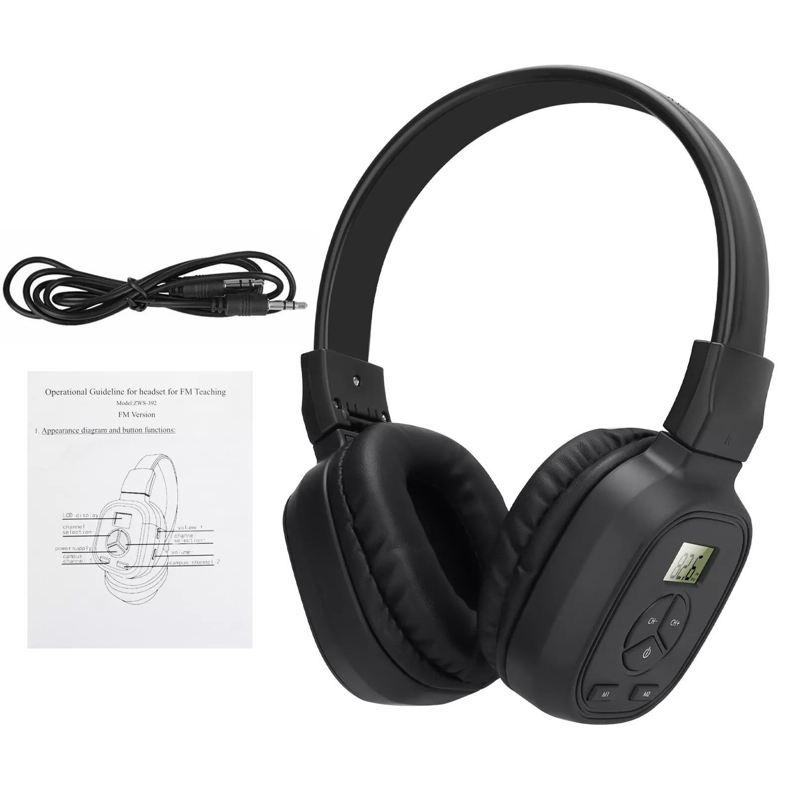 Foldable Receiver Over-Ear Headphone Supports FM (No AM) transistor radio