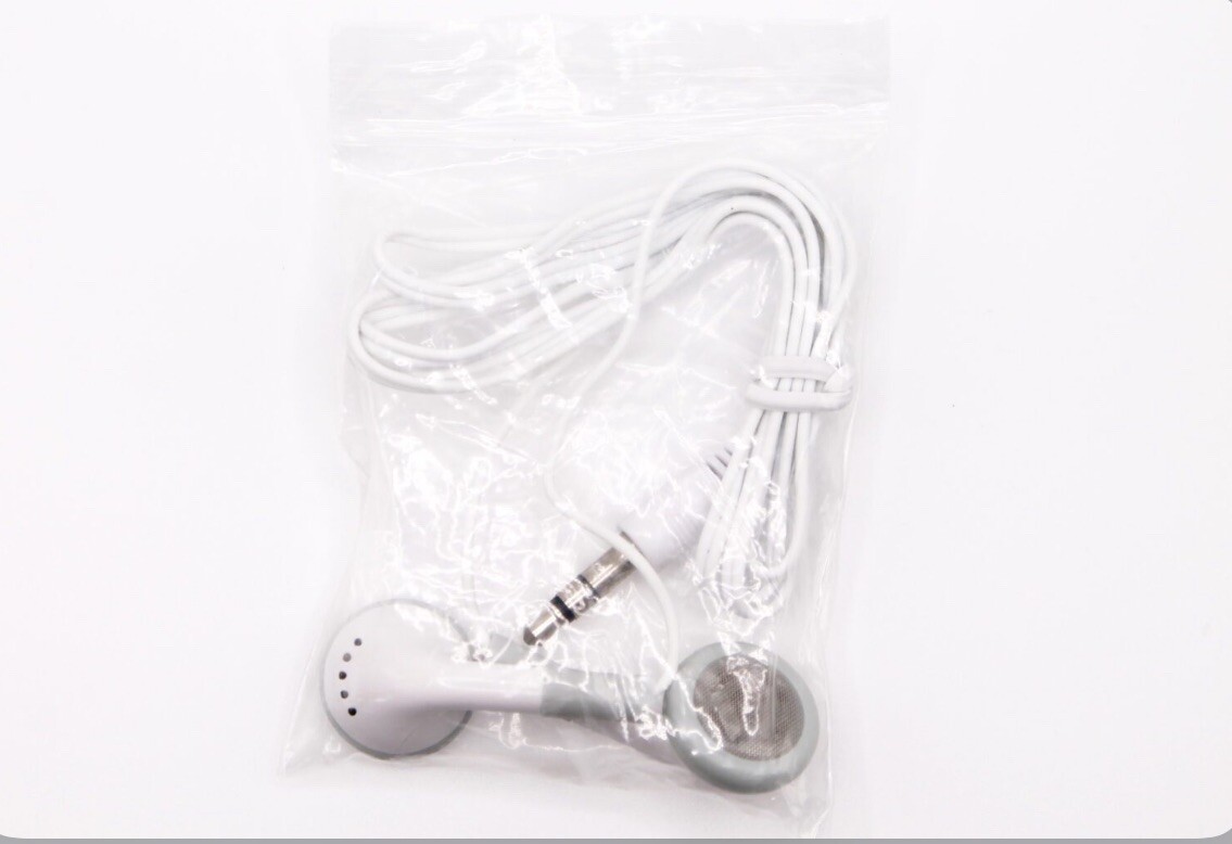 Pack White Wired Earbuds 3.5mm 10 Headphones In-Ear No Microphone Universal