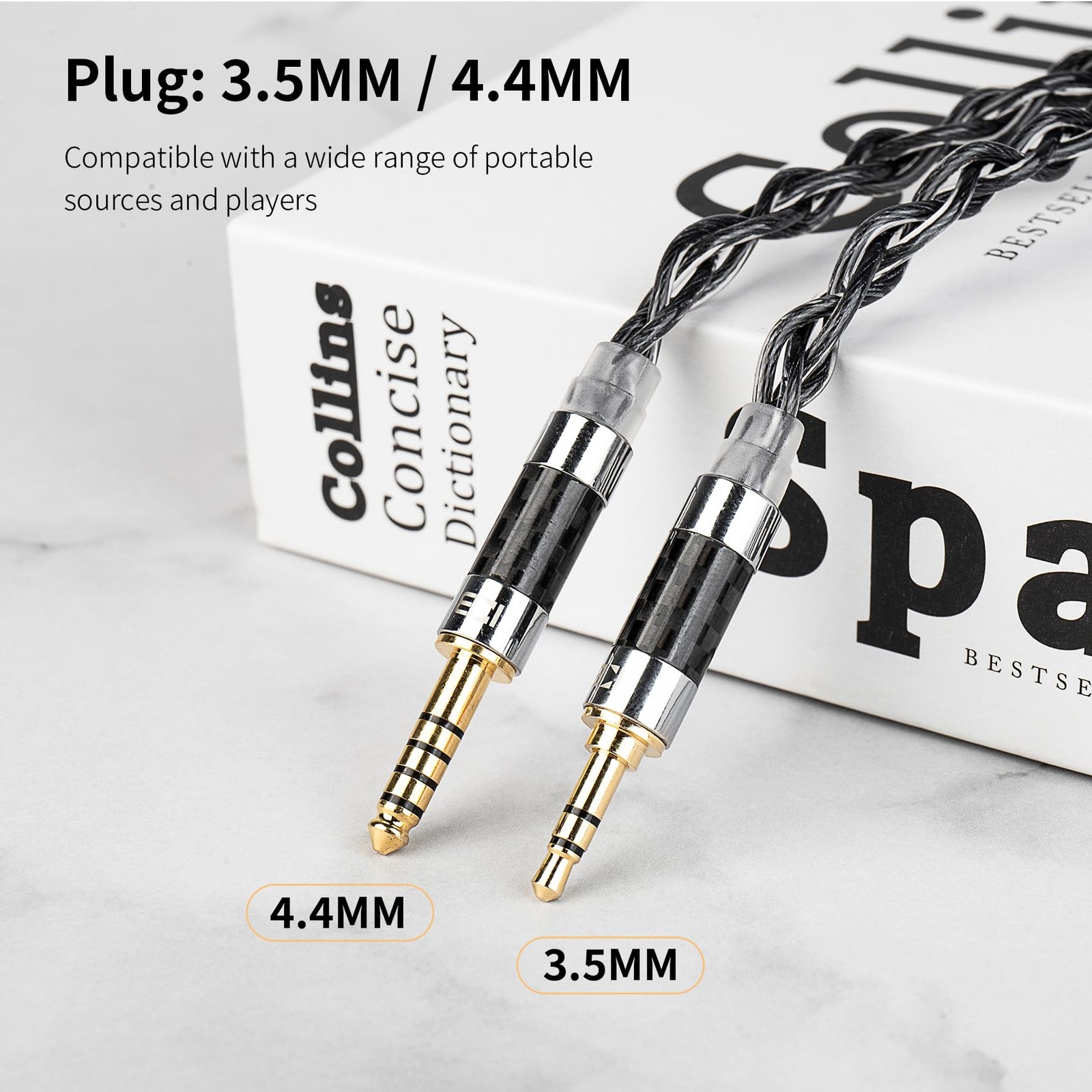 KBEAR Obsidian Black IEMs Cable Graphene 6N OCC Hybrid Conductor Upgraded Earpho