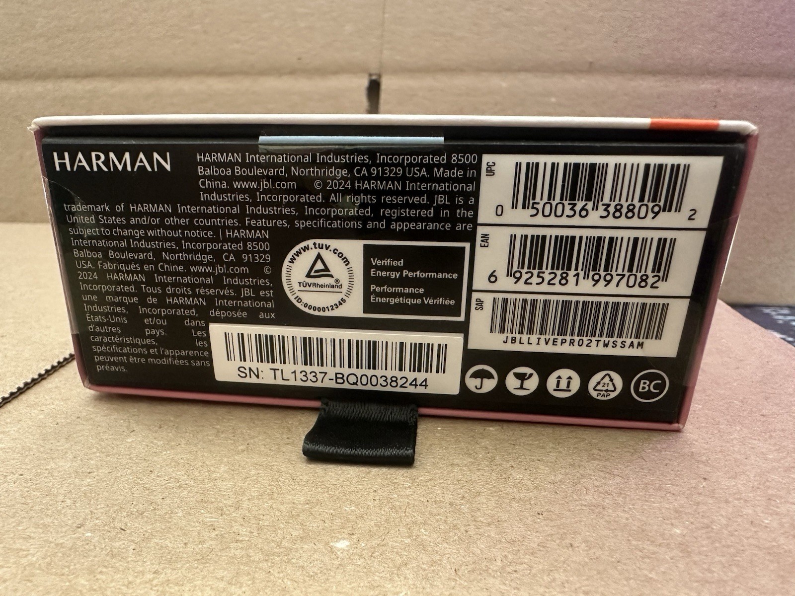 JBL Harman Live Pro 2 TWS Wireless Bluetooth Adaptive Noise Cancelling Pink NEW