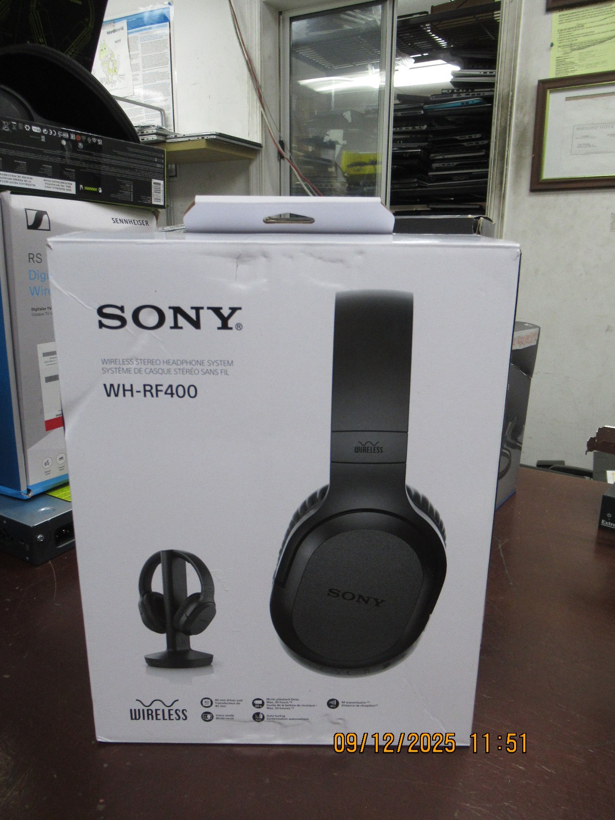 Lot of 5 Sony RF400 Wireless Home Theater Headphones – Black
