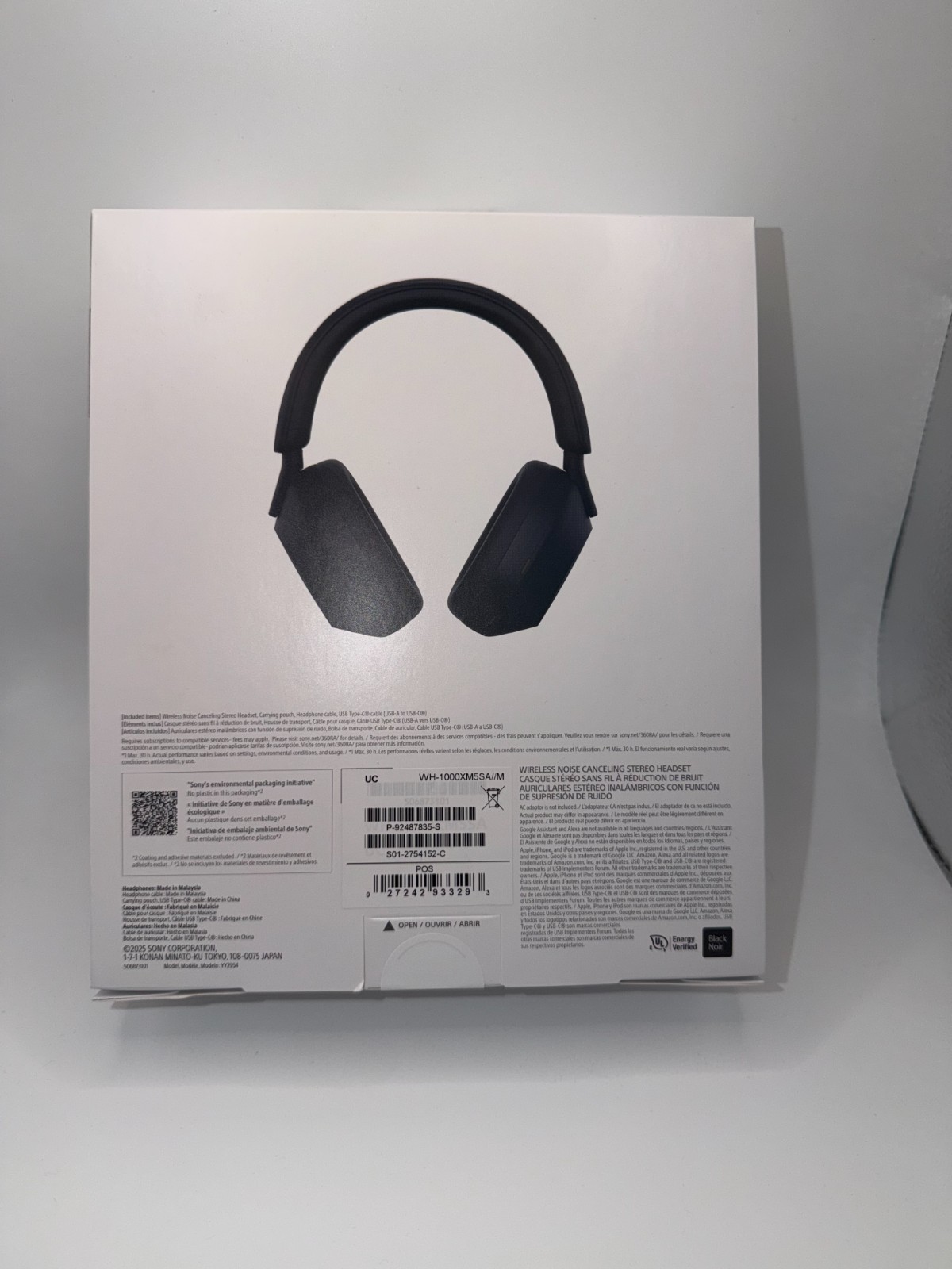 NEW Sony WH-1000XM5 Wireless Noise Canceling Headphones – Black w/soft case