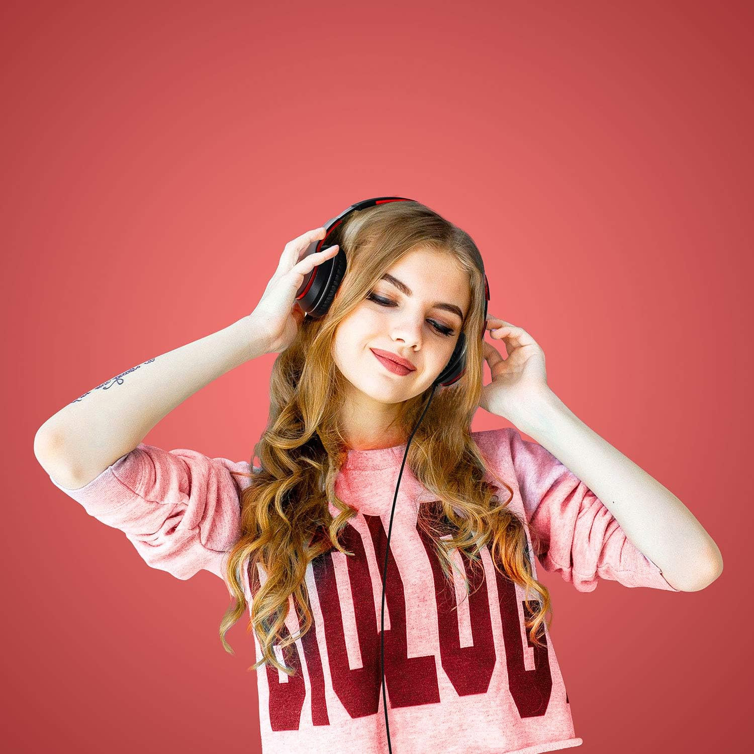 X6 Over-Ear Headphones with Microphone, Lightweight Foldable & Portable Stereo B