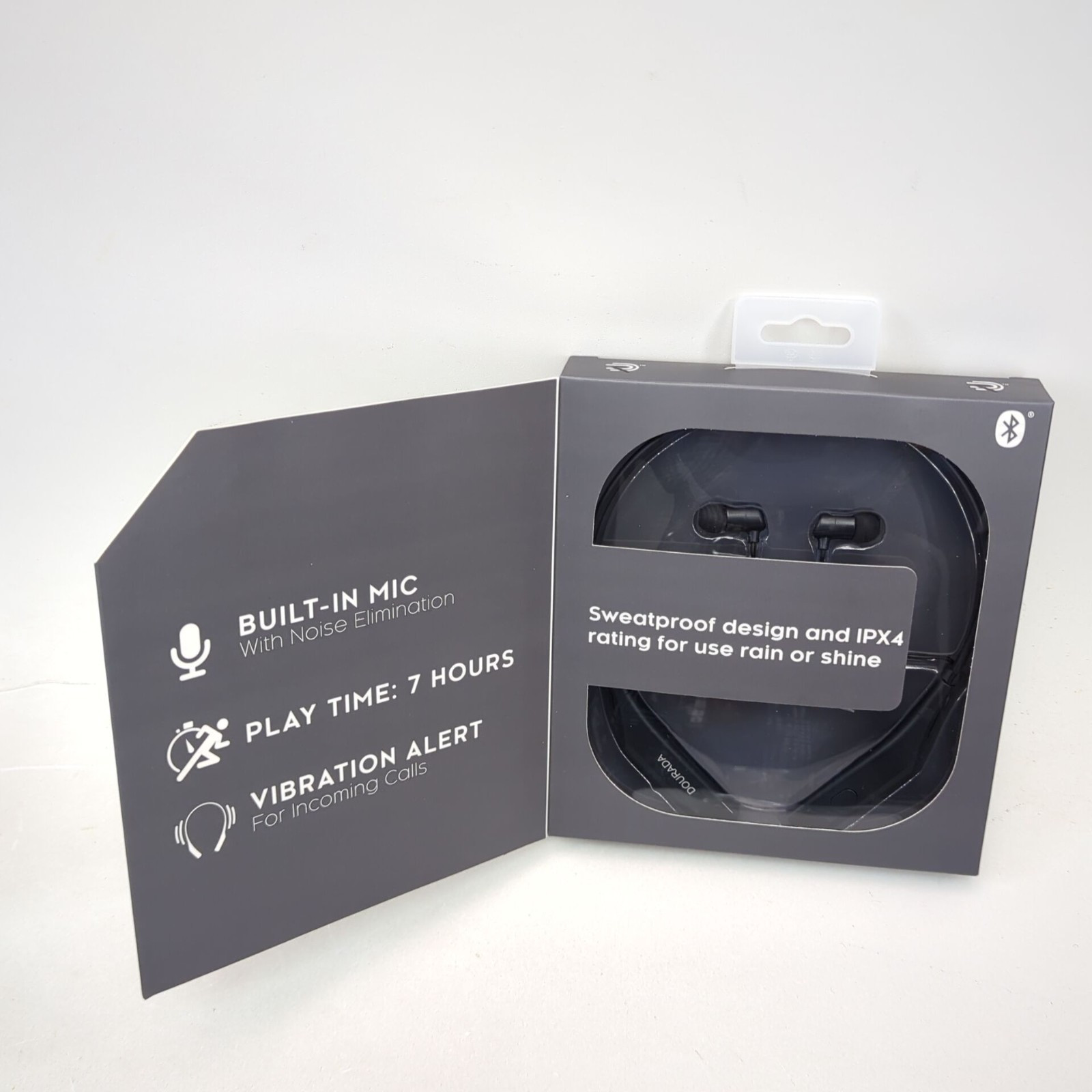 Neckband Bluetooth Wireless Earbuds with HD Mic Talk Sport Sweat Hifi Earphones