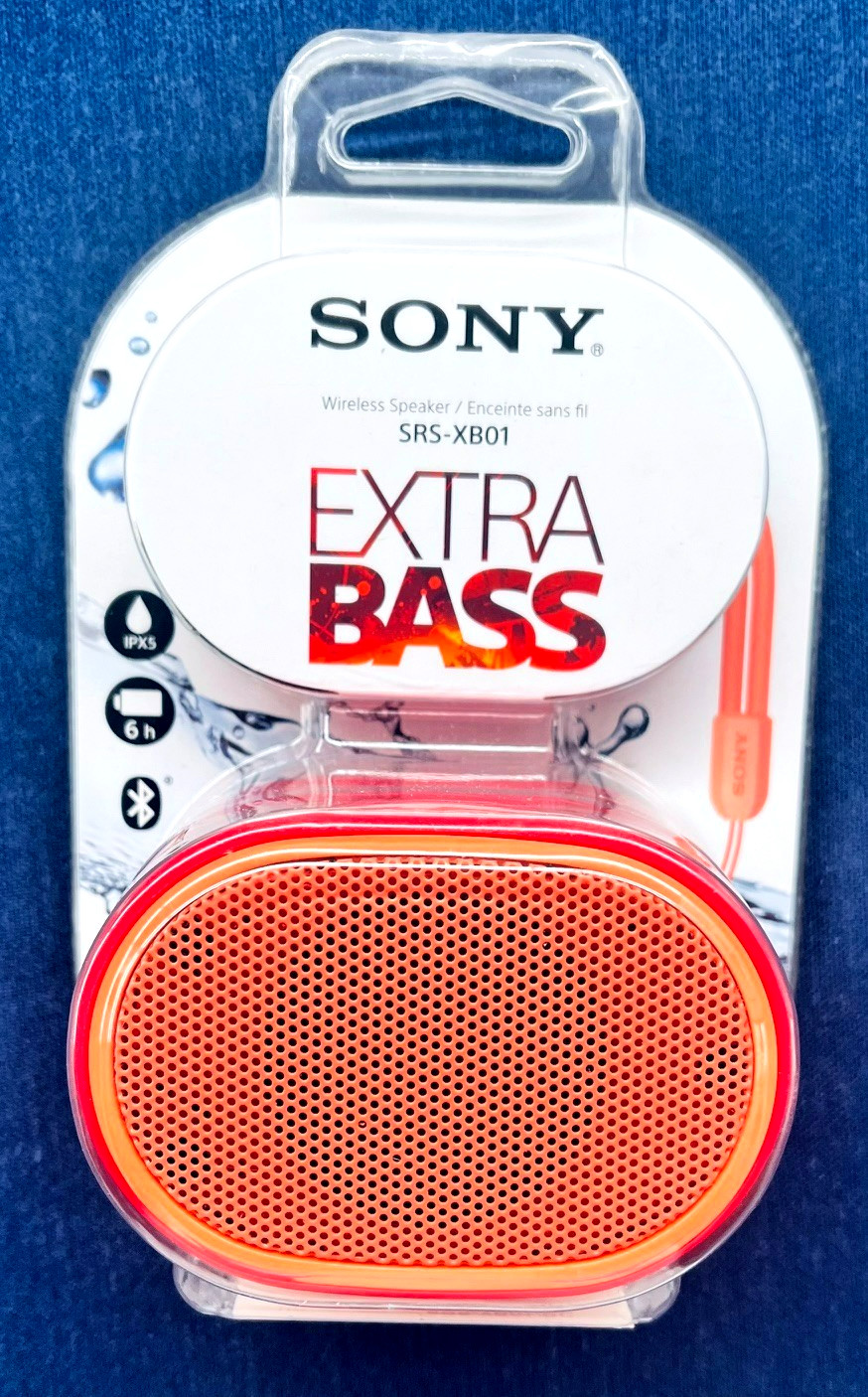 New in Box Sony SRS-XB01 Extra BASS Portable Wireless Speaker in Red