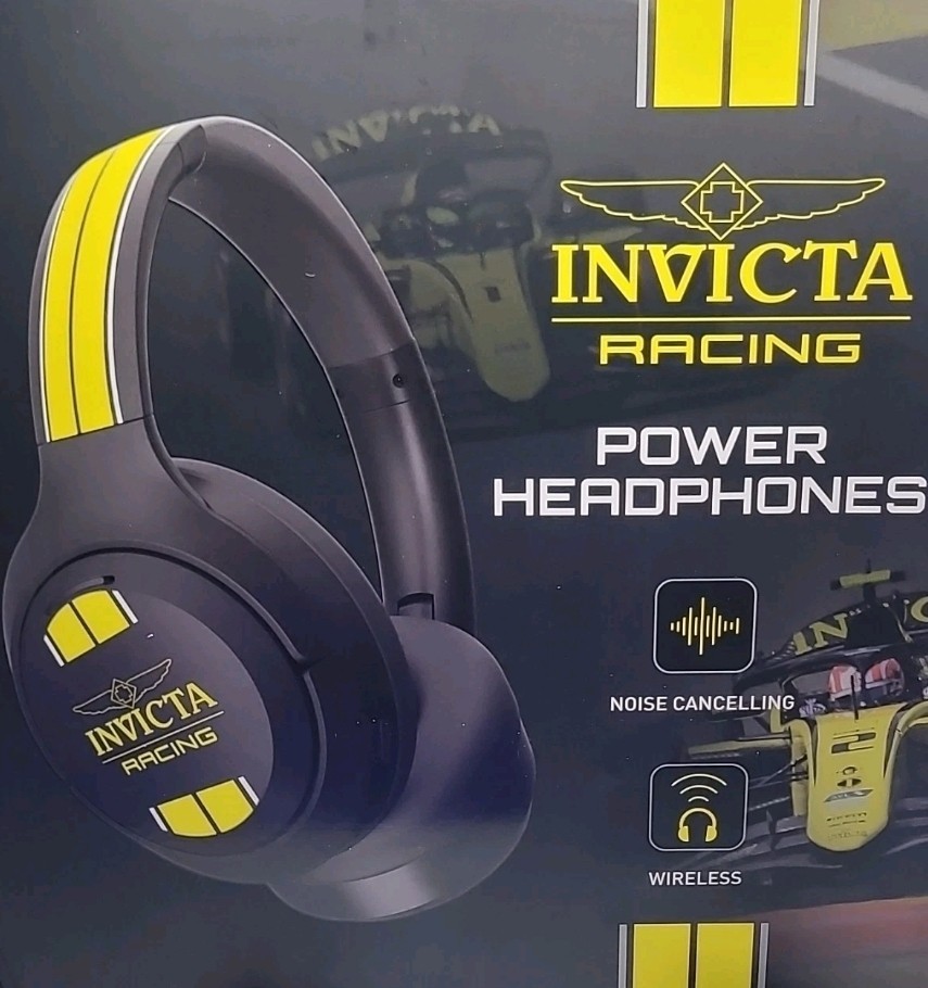 Invicta Racing Power Wireless Headphones Noise Cancelling Voice Assistant USB-C