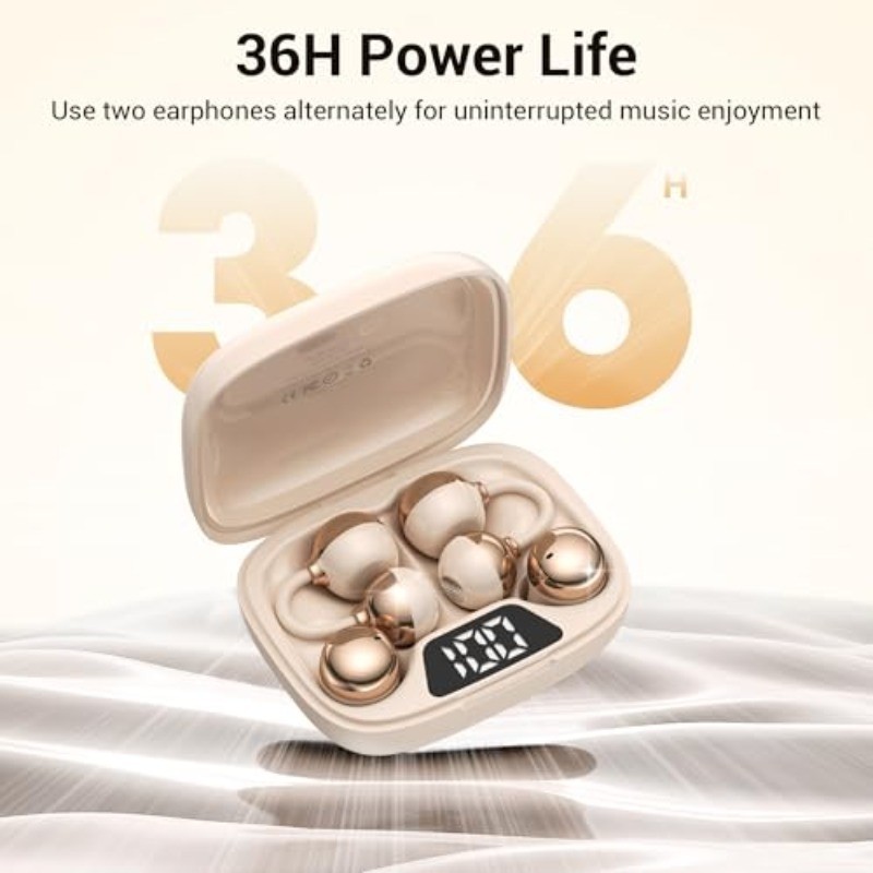2-in-1 Wireless Earbuds Set, Open-Ear Clip & Mini Sleep Headphones, 36H Battery,