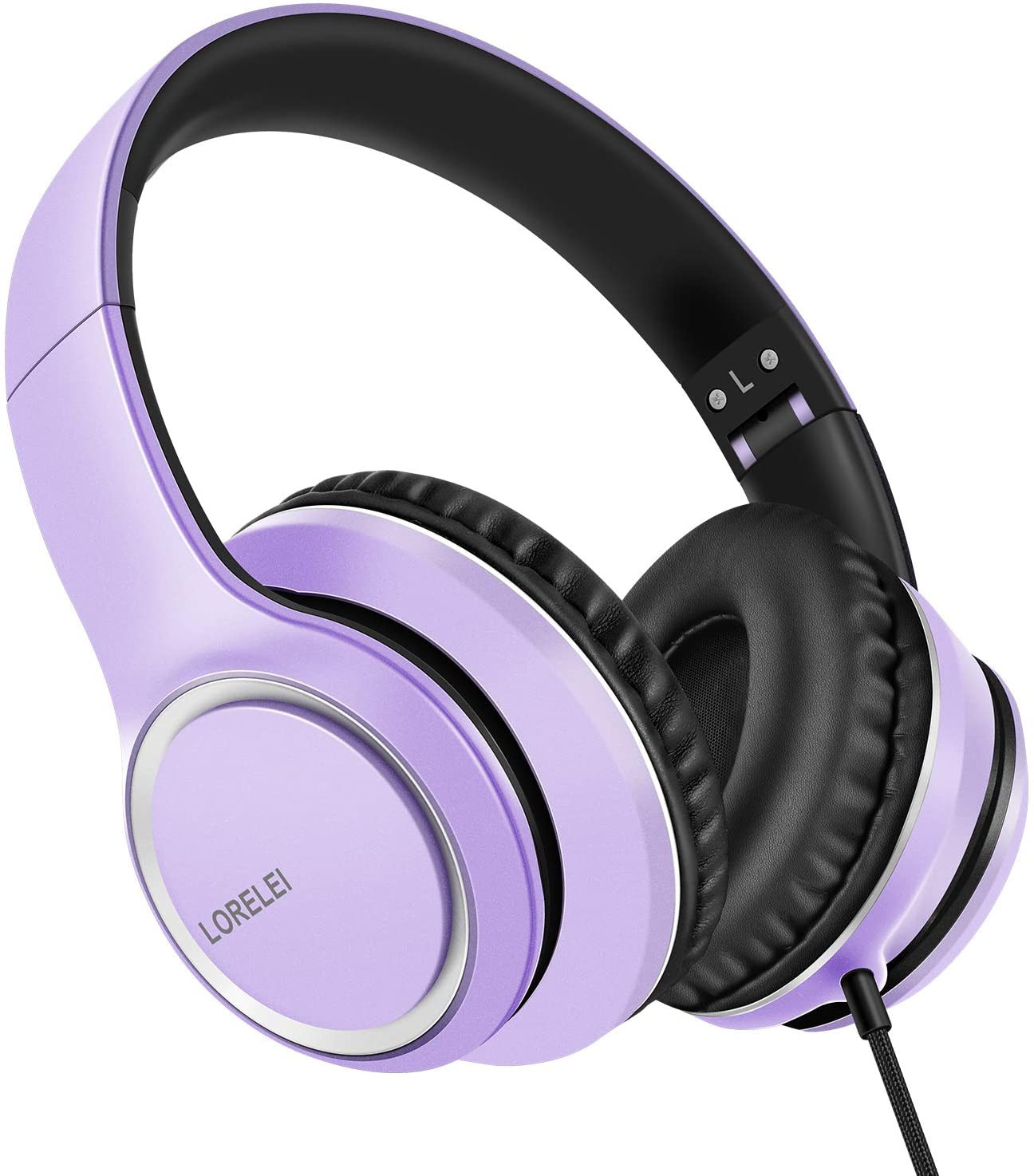 X8 Over-Ear Wired Headphones with Microphone with 1.45M-Tangle-Free Nylon Line&3