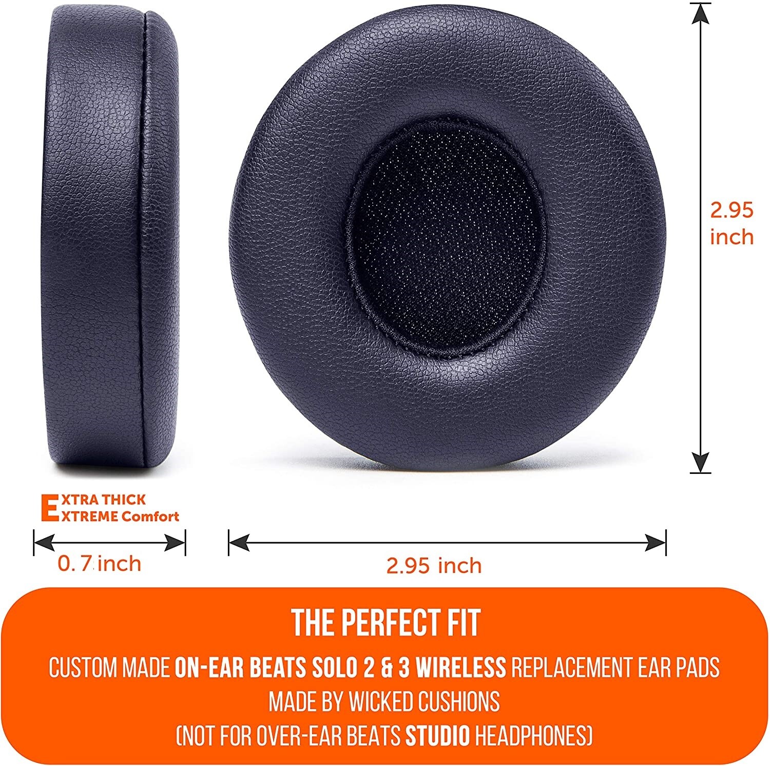 2Pcs Replacement Earpads Ear Pad Cushion for Beats Solo 2 / 3 On Ear Wireless US