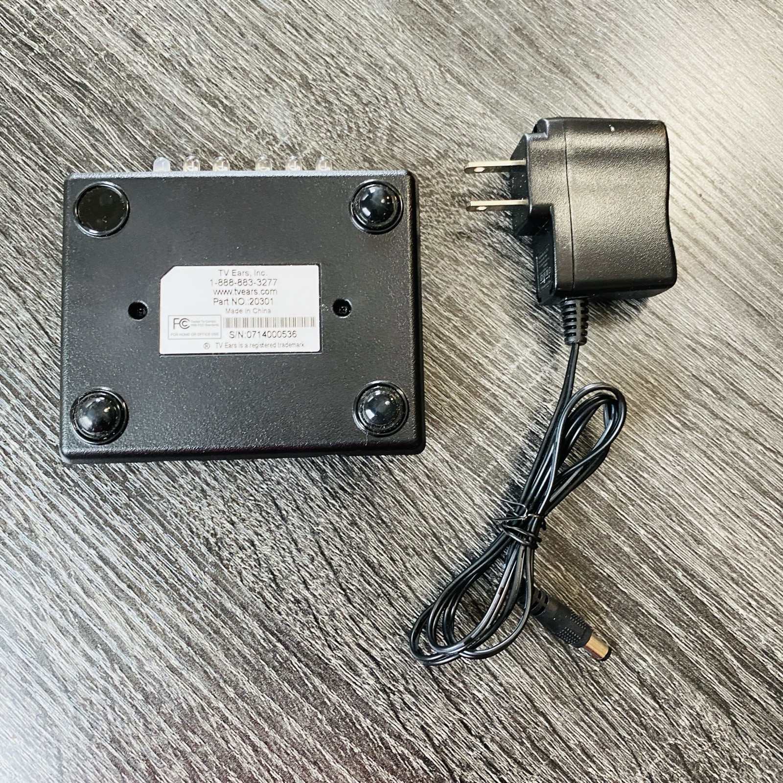 Lot Of 2 TV Ears Charger Base Power Supply & Audio Cable Model 20301 Works