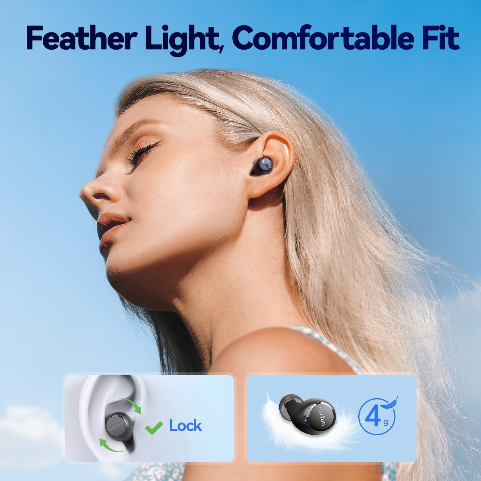 EarFun Free 2S Wireless Earbuds, [Upgraded Version] Bluetooth Small, Black