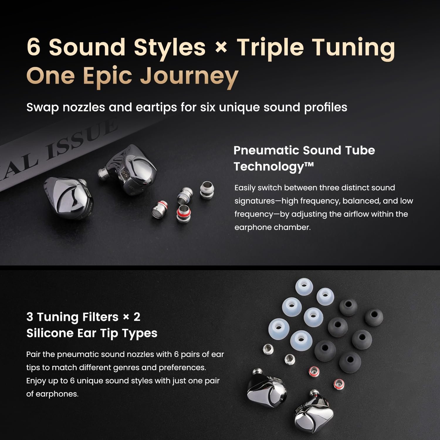 Hidizs MK10 ArcSonics IEM In-Ear Monitors 10mm Driver Cable Earphones Open box