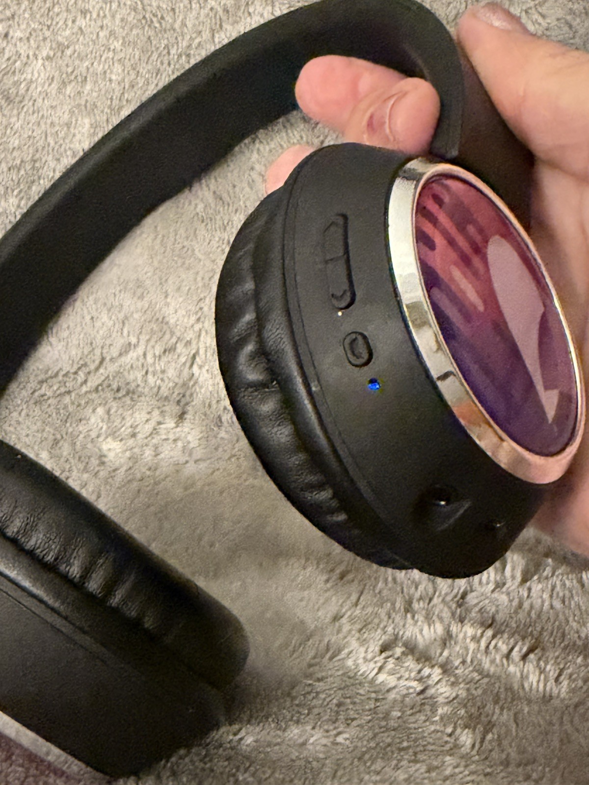 Beebop Wireless Headphones Origaudio Bluetooth Black Pink & Purple 33’ Range