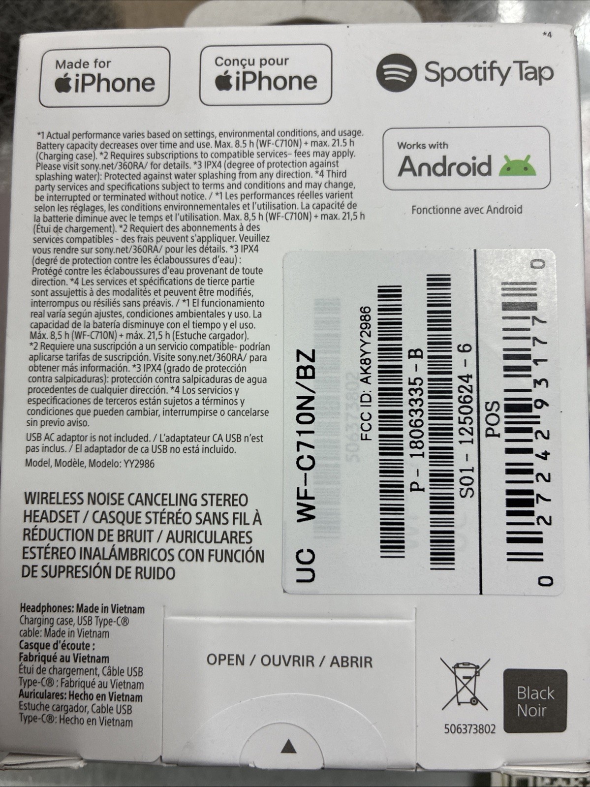 Brand New Sealed Sony WF-C710N Truly Wireless Noise-Canceling Earbuds Black New