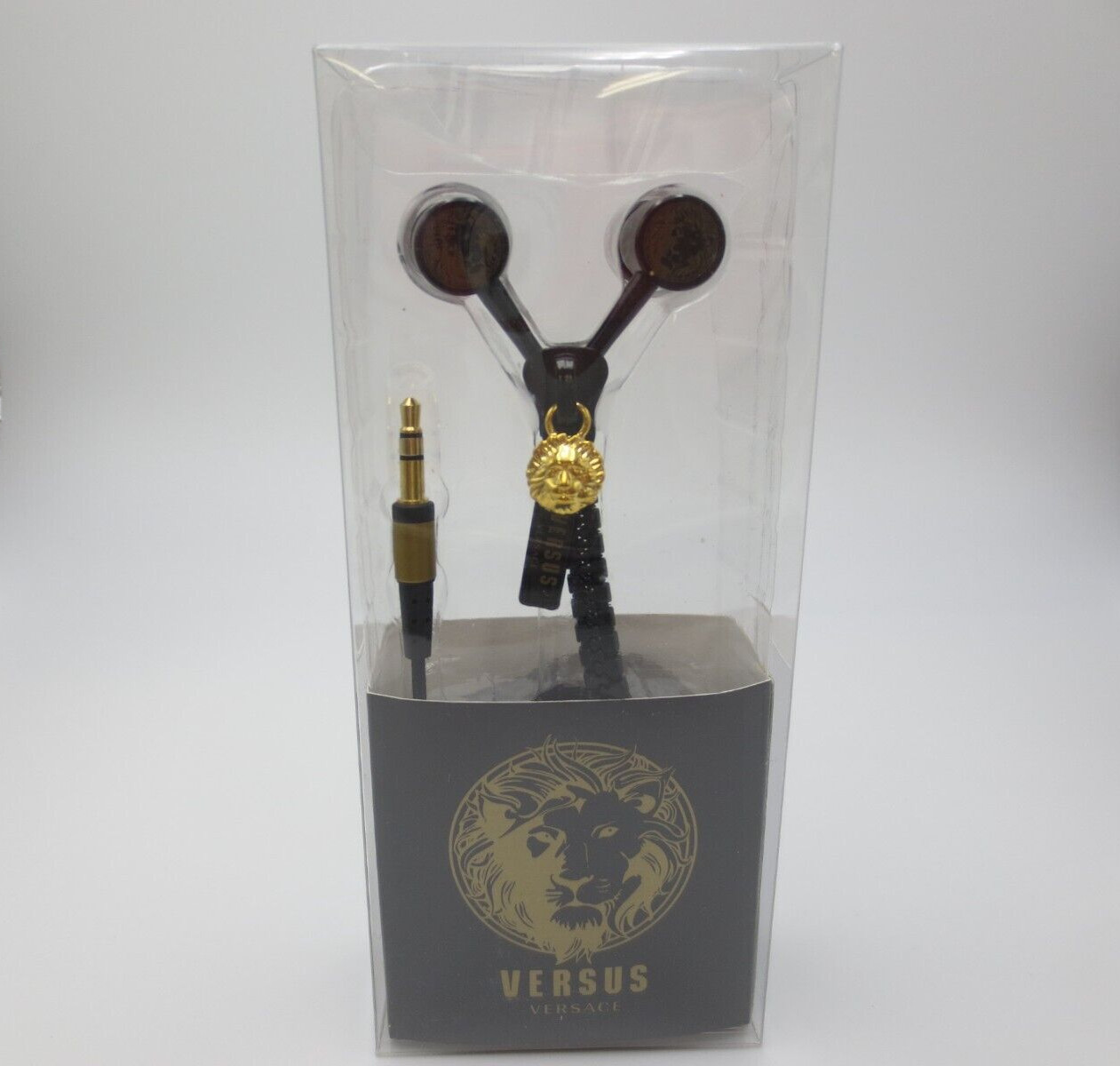 Versus Versace Black and Gold Zipper Earphones
