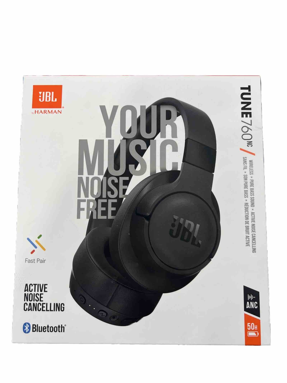 JBL Tune 760NC -Wireless Bluetooth Over the Ear Headphones – Black- NEW-Unopened