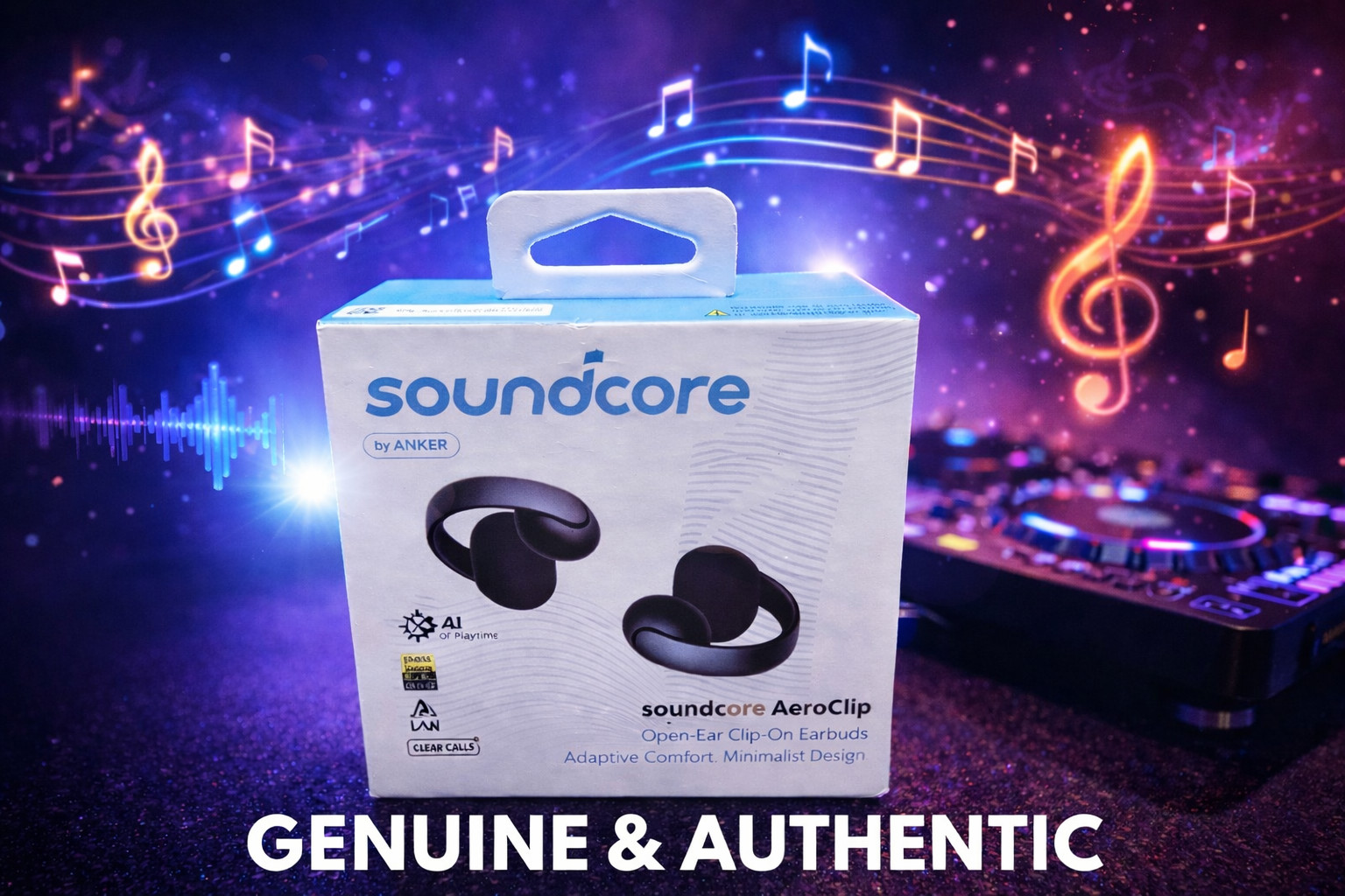Soundcore AeroClip Open-Ear Earbuds Aero Clip On Headphones Adaptive Comfort NEW