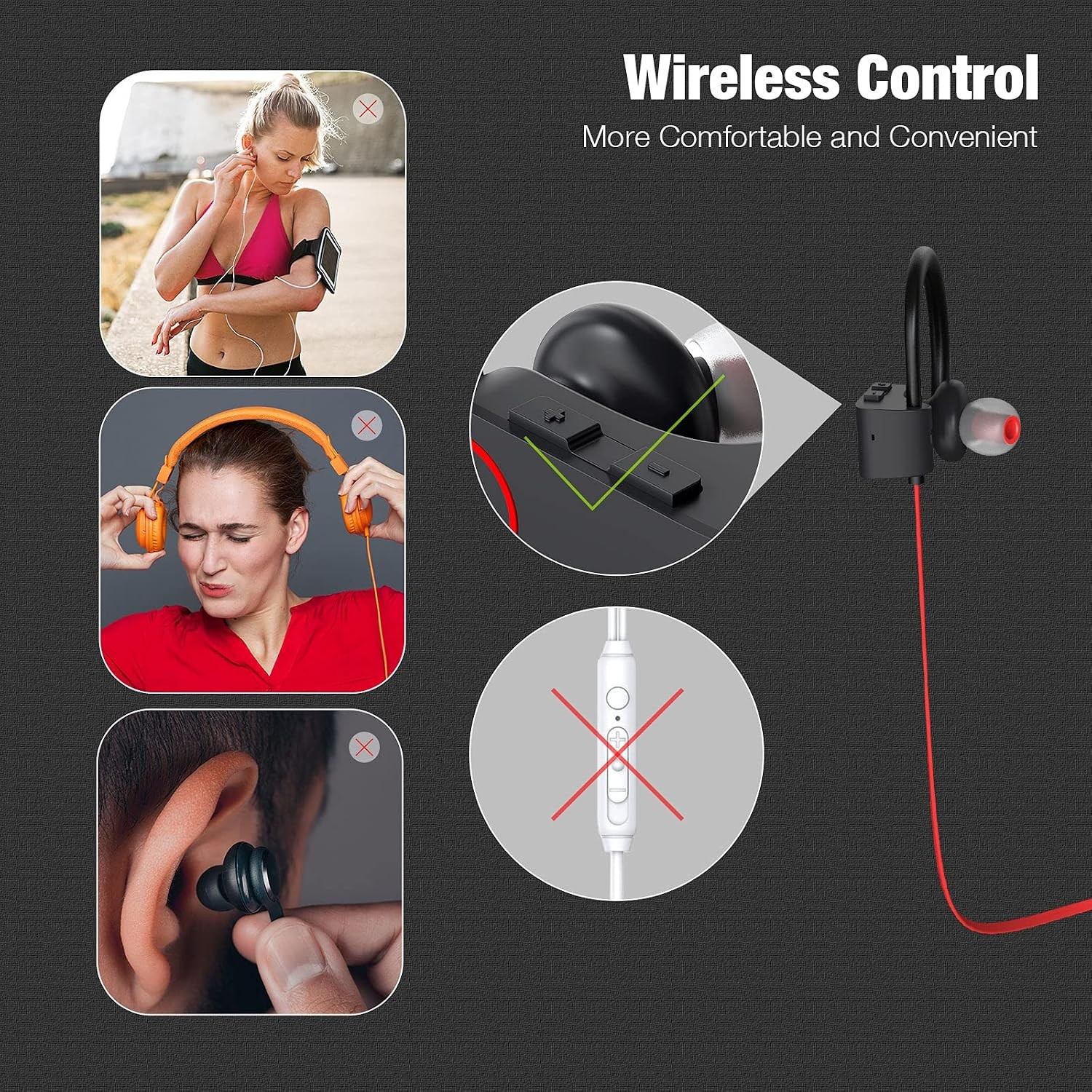 Waterproof Bluetooth 5.0 Stereo Sport Wireless Headphones in Ear Headset lot USA