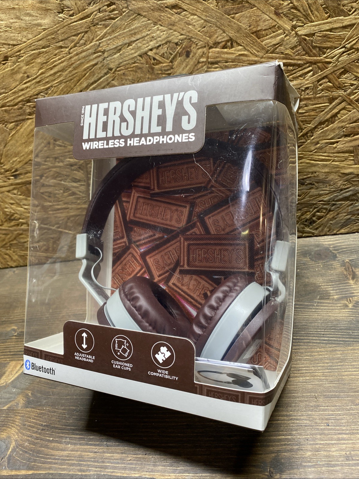 Hershey’s Wireless Headphones Bluetooth with Adjustable Headband Open Box