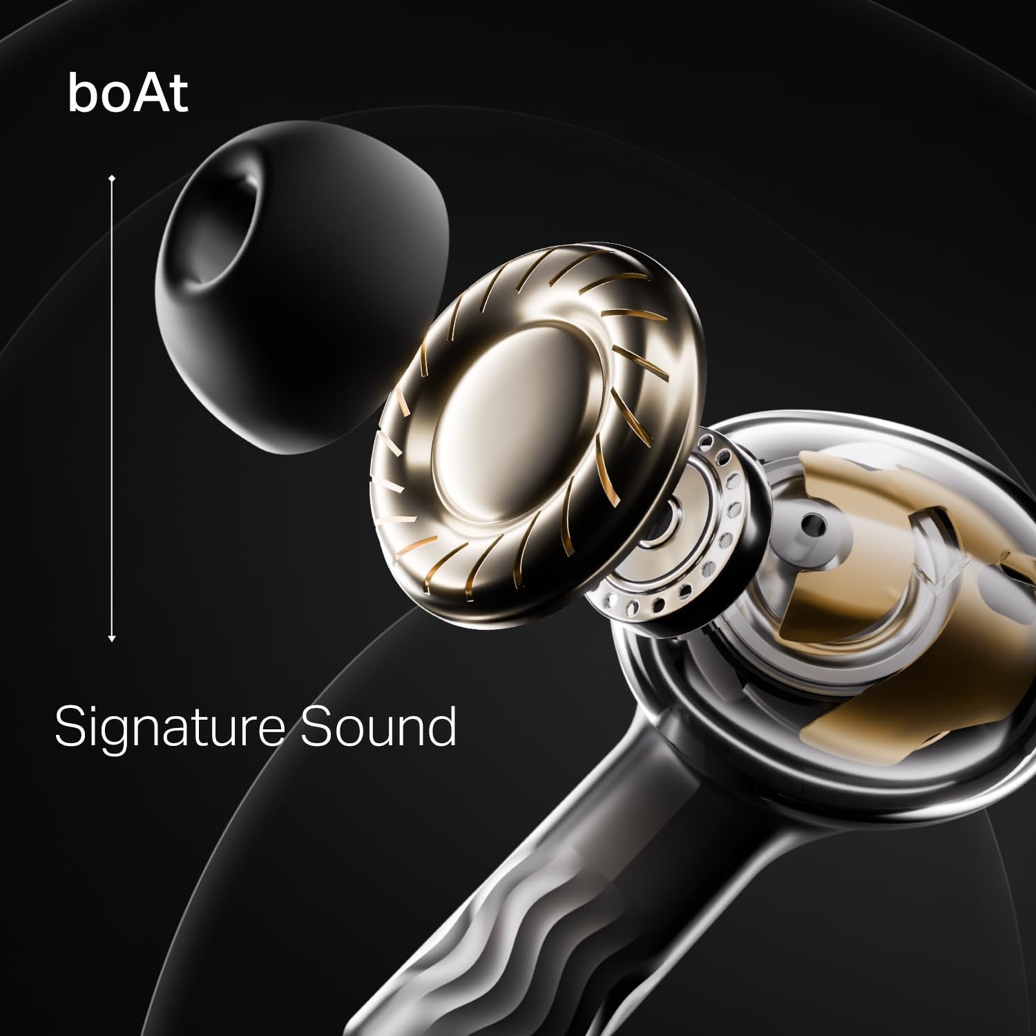 boAt Nirvana Crystl TWS Bluetooth Earbuds ANC Wireless Earphones 100H Battery